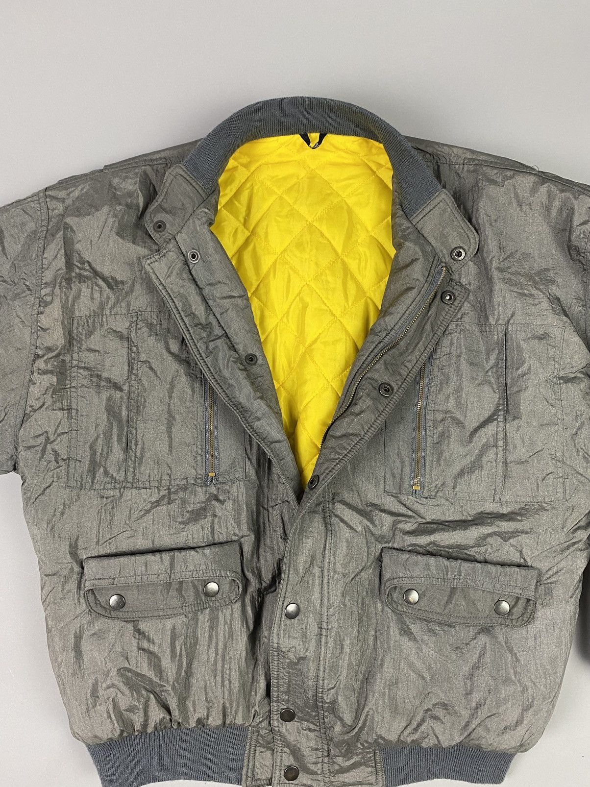 Vintage Vintage Quilted Nylon Bomber Jacket - Rare Yellow Lining Size US M / EU 48-50 / 2 - 6 Thumbnail