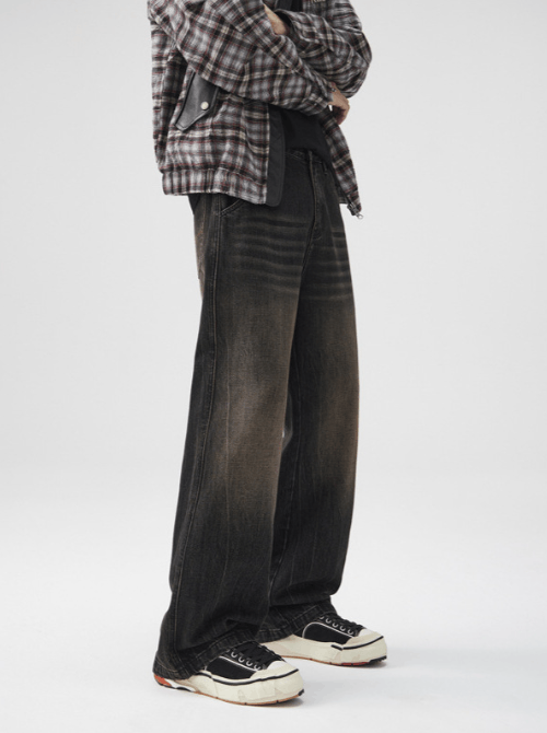 Japanese Brand Vintage washed distressed whisker loose fit American jeans Size US 32 / EU 48 - 2 Thumbnail