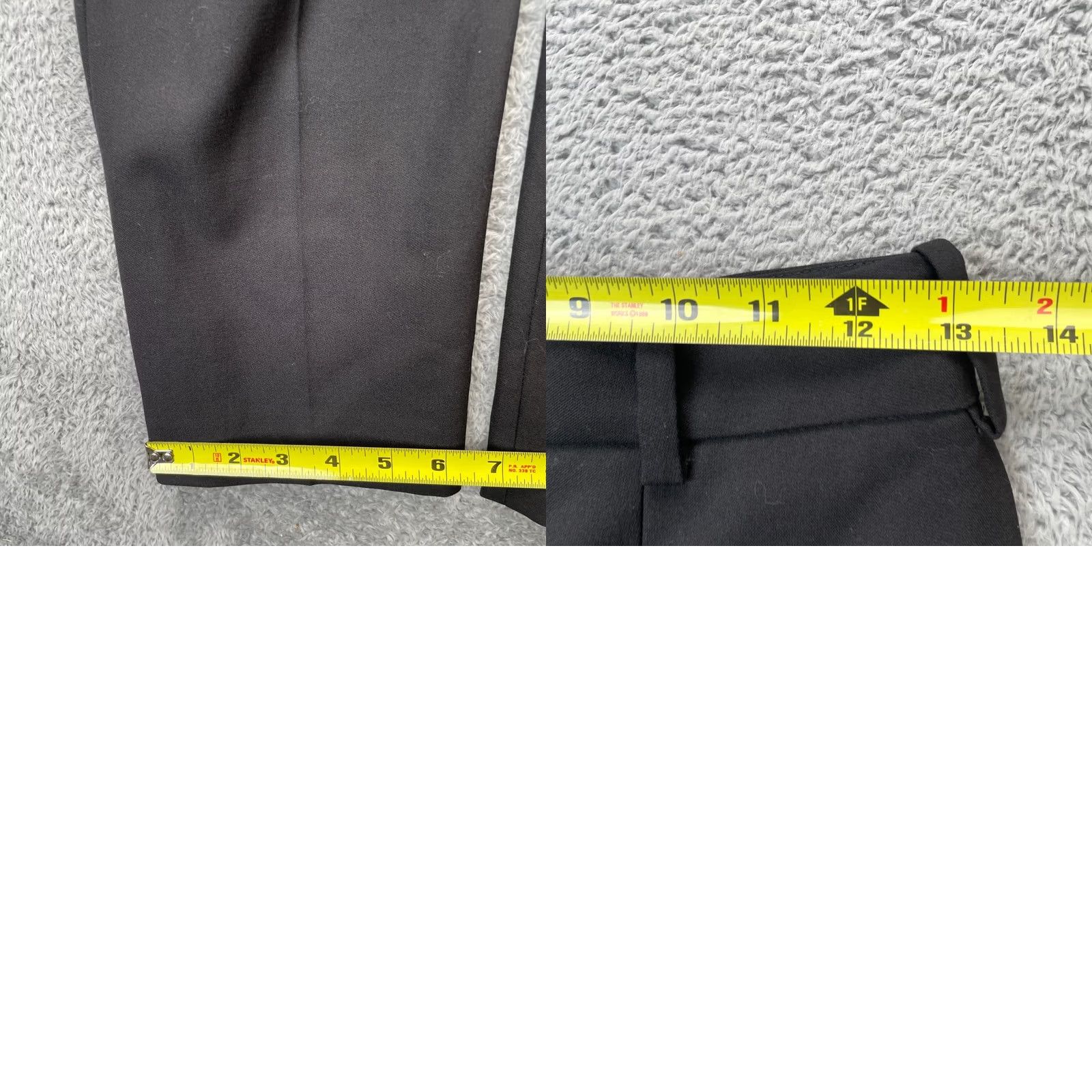 Vintage Racil Pants Womens 36 Black Wool Straight Leg Dress Pants Office Wear Formal Business Size 26" / US 2 / IT 38 - 9 Thumbnail