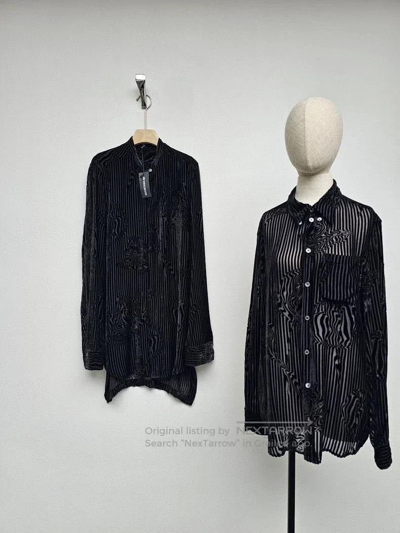 Ann Demeulemeester Ann Demeulemeester Black Velvet Shirt Coat. Size US M / EU 48-50 / 2 - 2 Thumbnail