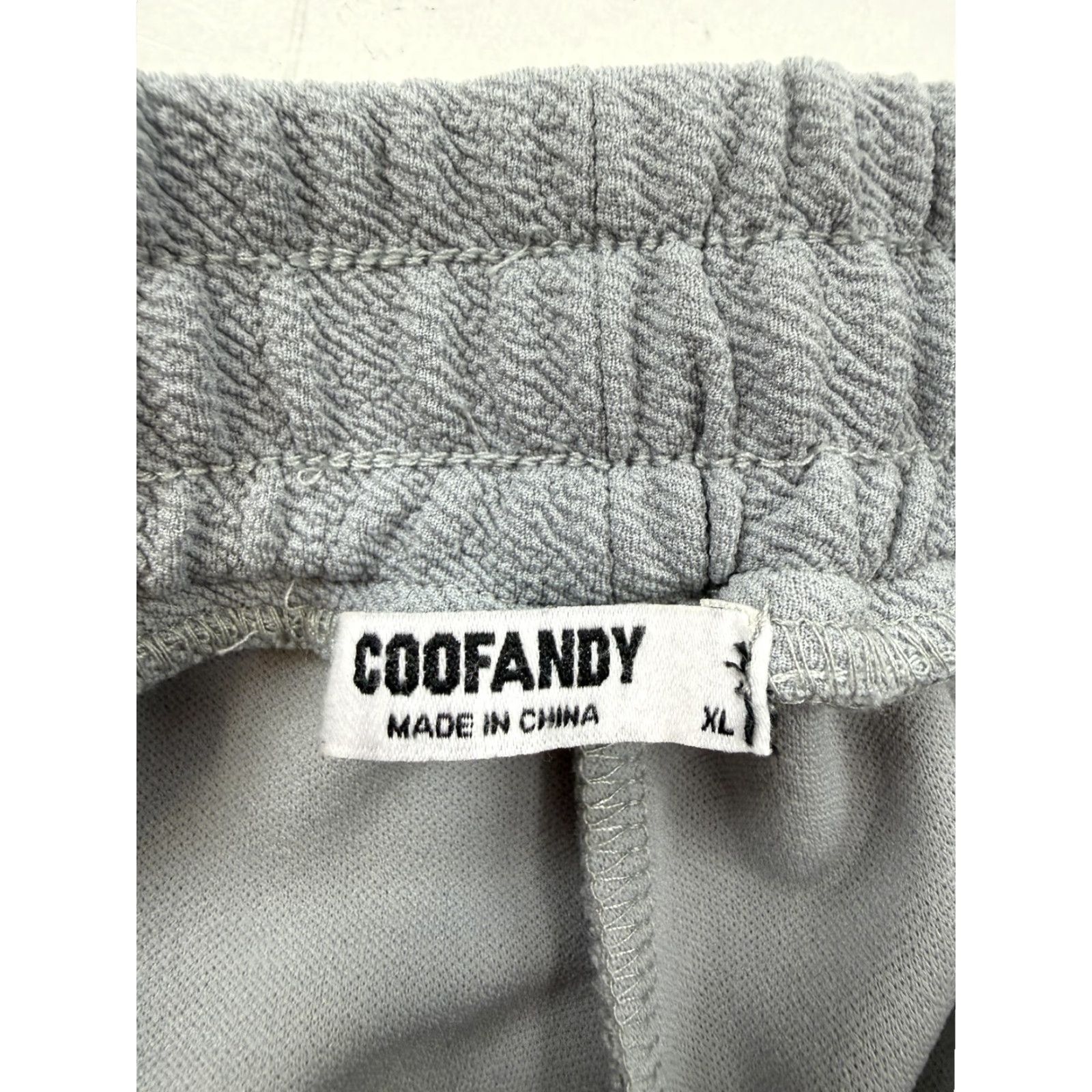 Vintage Coofandy Sweatpants Mens XL Gray Textured Knit Elastic Waist Pockets Lounge Size US 36 / EU 52 - 3 Thumbnail