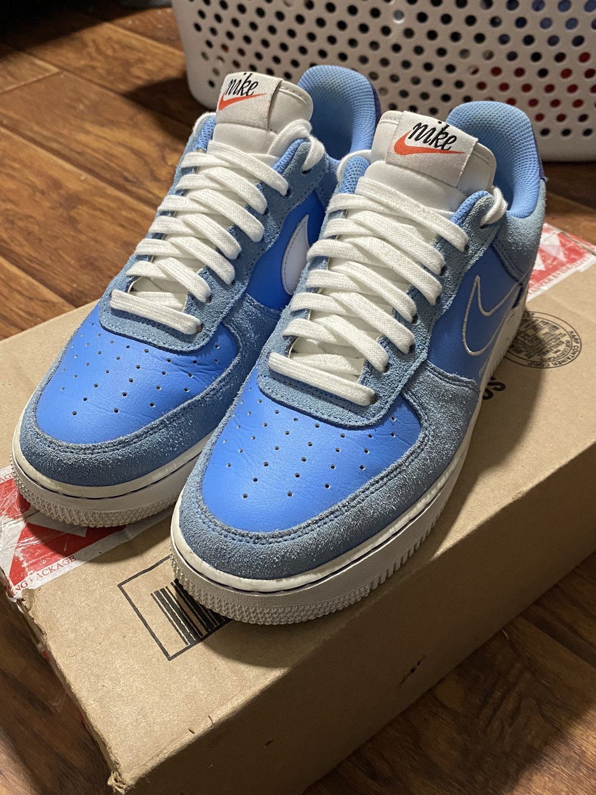 image of Nike University Blue Air Force 1 Low “First Use” Shoes, Men's (Size 9)