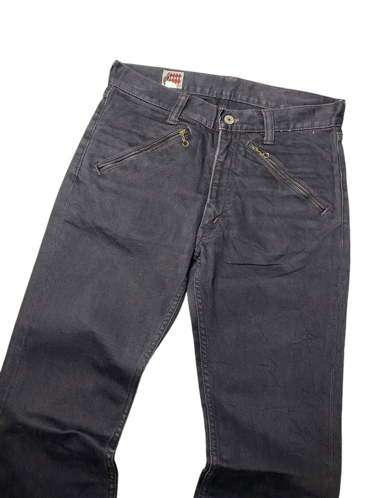 If Six Was Nine 2000's West Ride Flared Stripe Biker Pants Size US 28 / EU 44 - 3 Thumbnail
