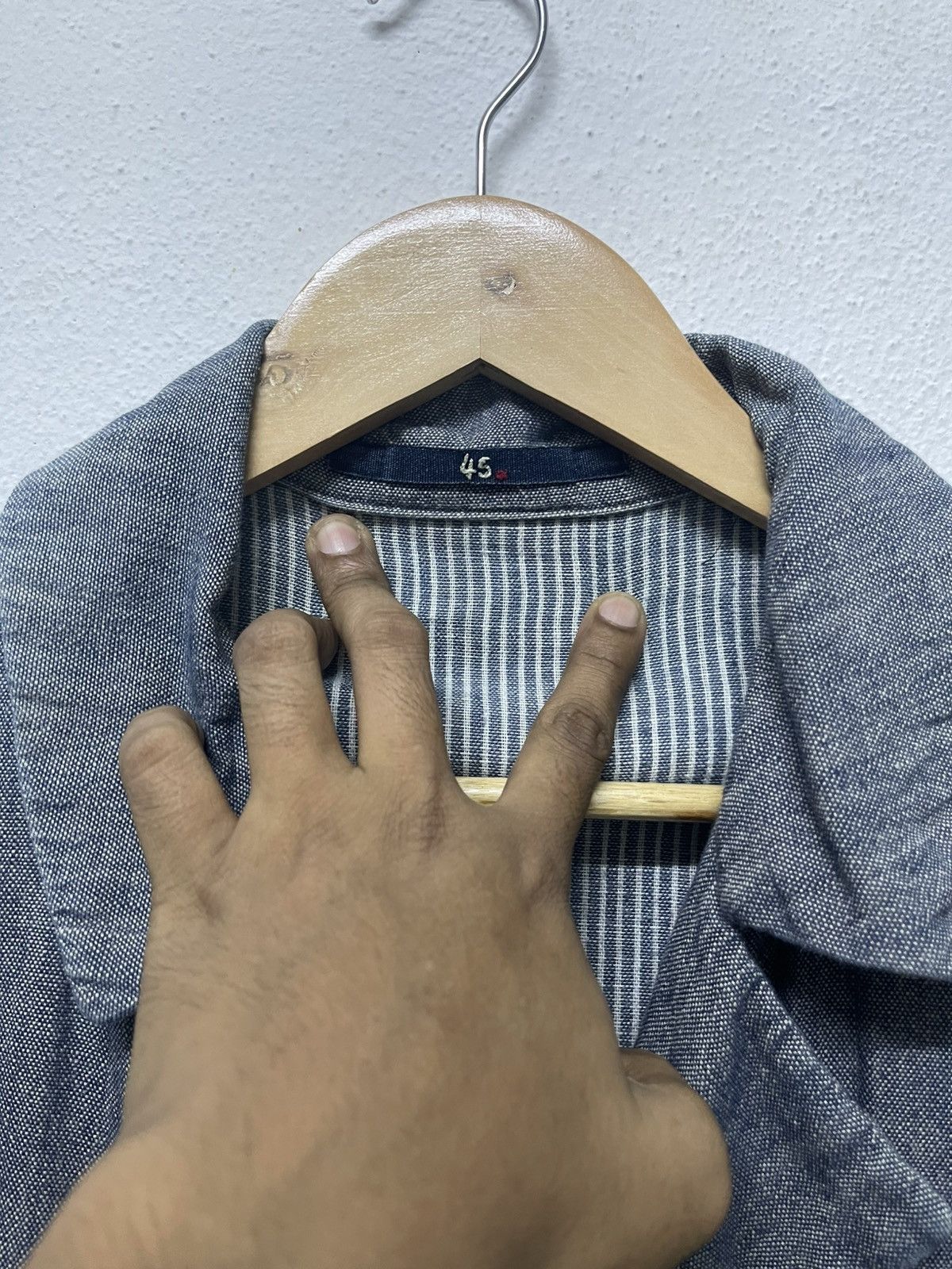 45rpm VINTAGE 45RPM INDIGO DYE CHORE LONG COTTON JACKET Size US L / EU 52-54 / 3 - 12 Thumbnail