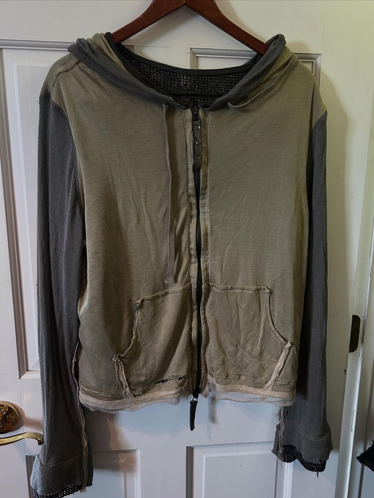Sample unbranded double zip hoodie