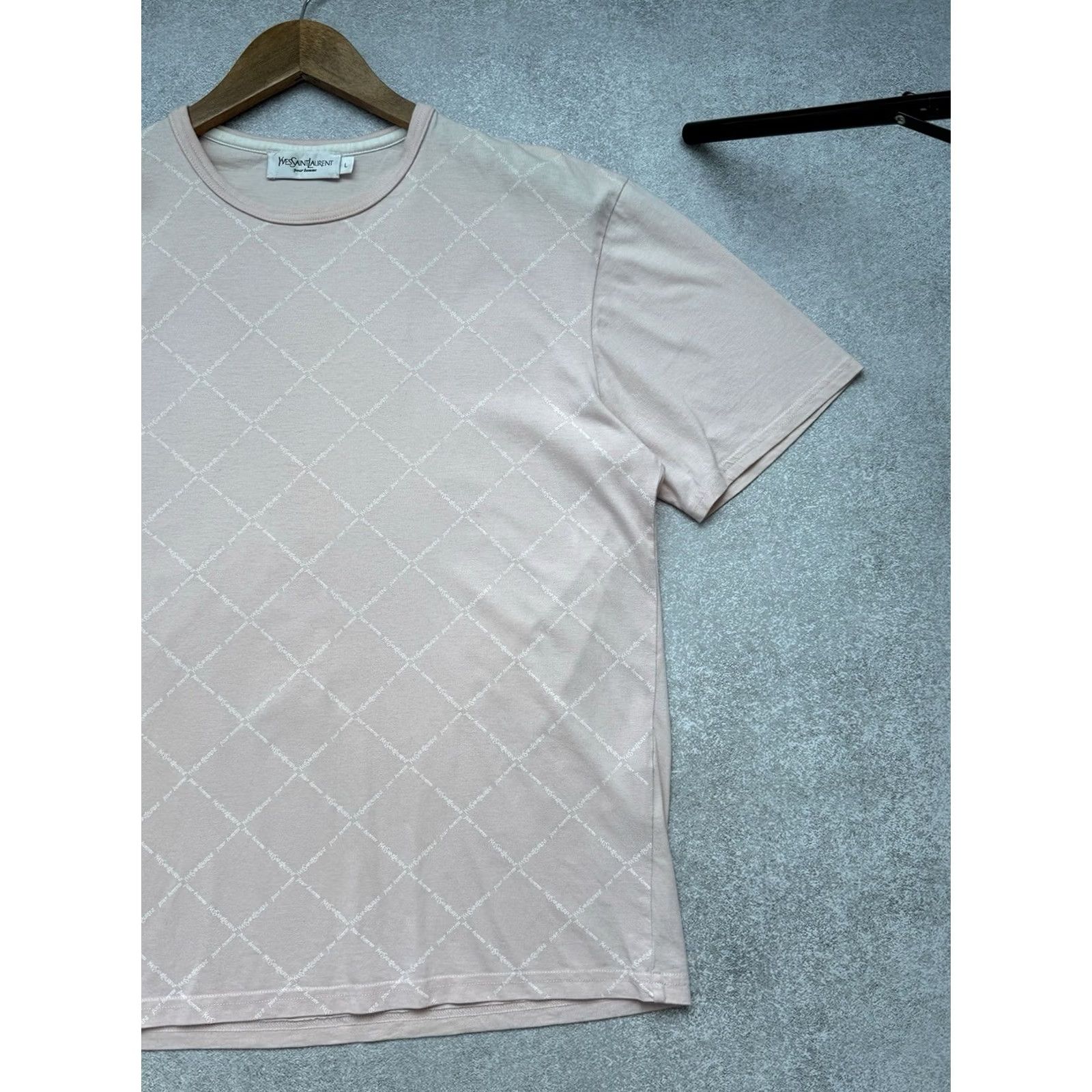 Yves Saint Laurent VINTAGE Yves Saint Laurent YSL Monogram T-Shirt Crew Neck Short Sleeve Men L Peach 90s Designer Luxury Size US L / EU 52-54 / 3 - 5 Thumbnail