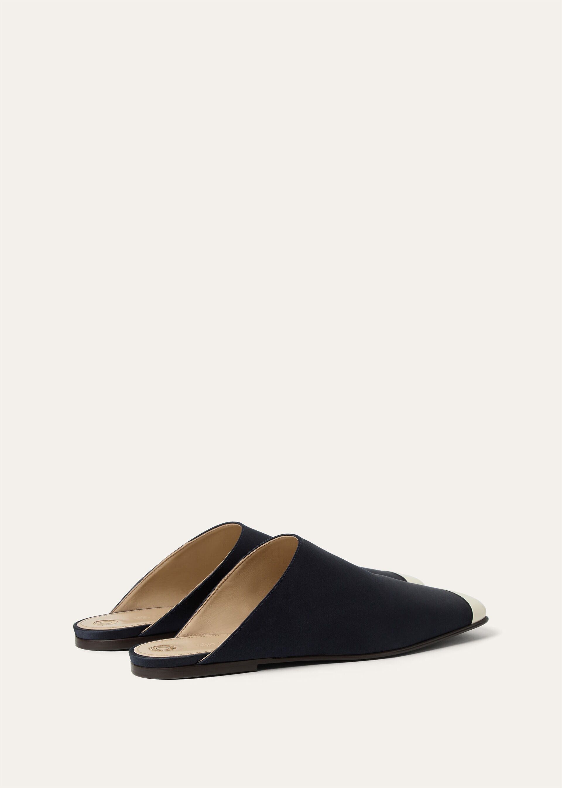 Loro Piana os11x0326 FAQ9676 Alba Flat Mules in Neon Navy Size US 7 / IT 37 - 4 Thumbnail