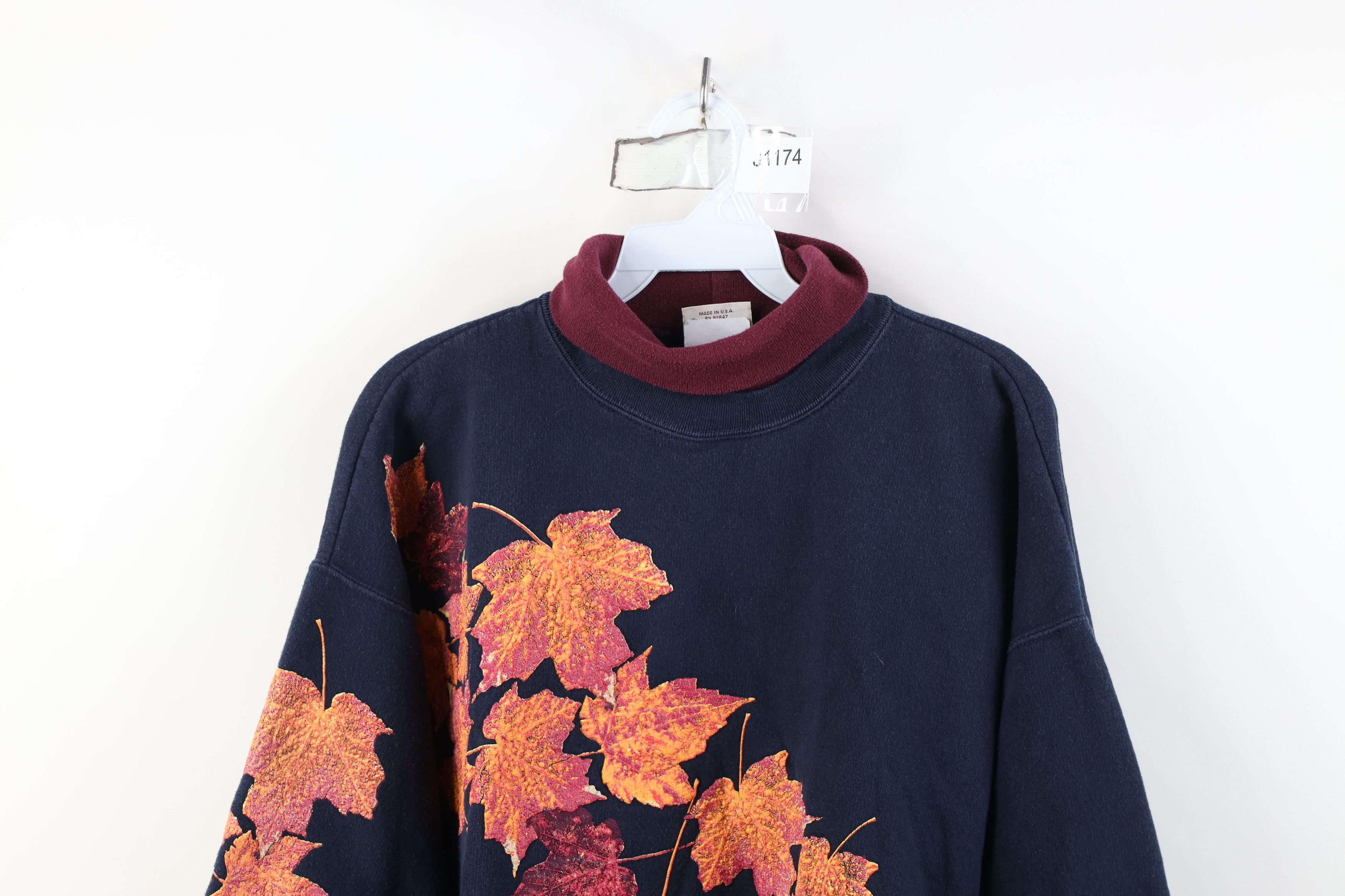 Vintage Vintage 90s Art Unlimited Print Turtleneck Sweatshirt USA Size L / US 10 / IT 46 - 2 Thumbnail