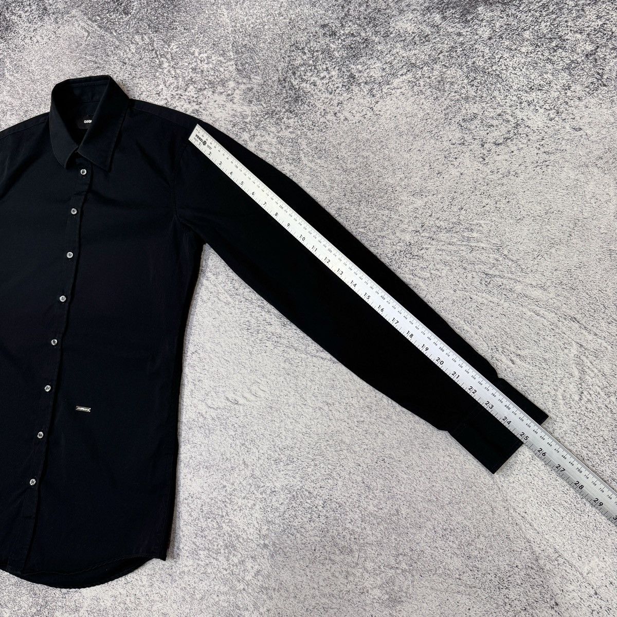 Dsquared2 Dsquared2 Mens Classic Black Cotton Shirt Metal Logo Plate S Size US S / EU 44-46 / 1 - 14 Thumbnail