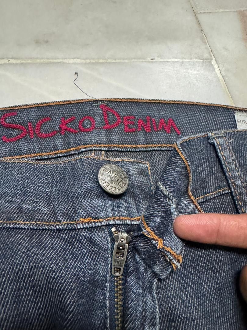 Vintage 💥Sick Jeans💥90s Style Sicko Denim Rusty Mudwash Thrashed Size US 35 - 9 Thumbnail