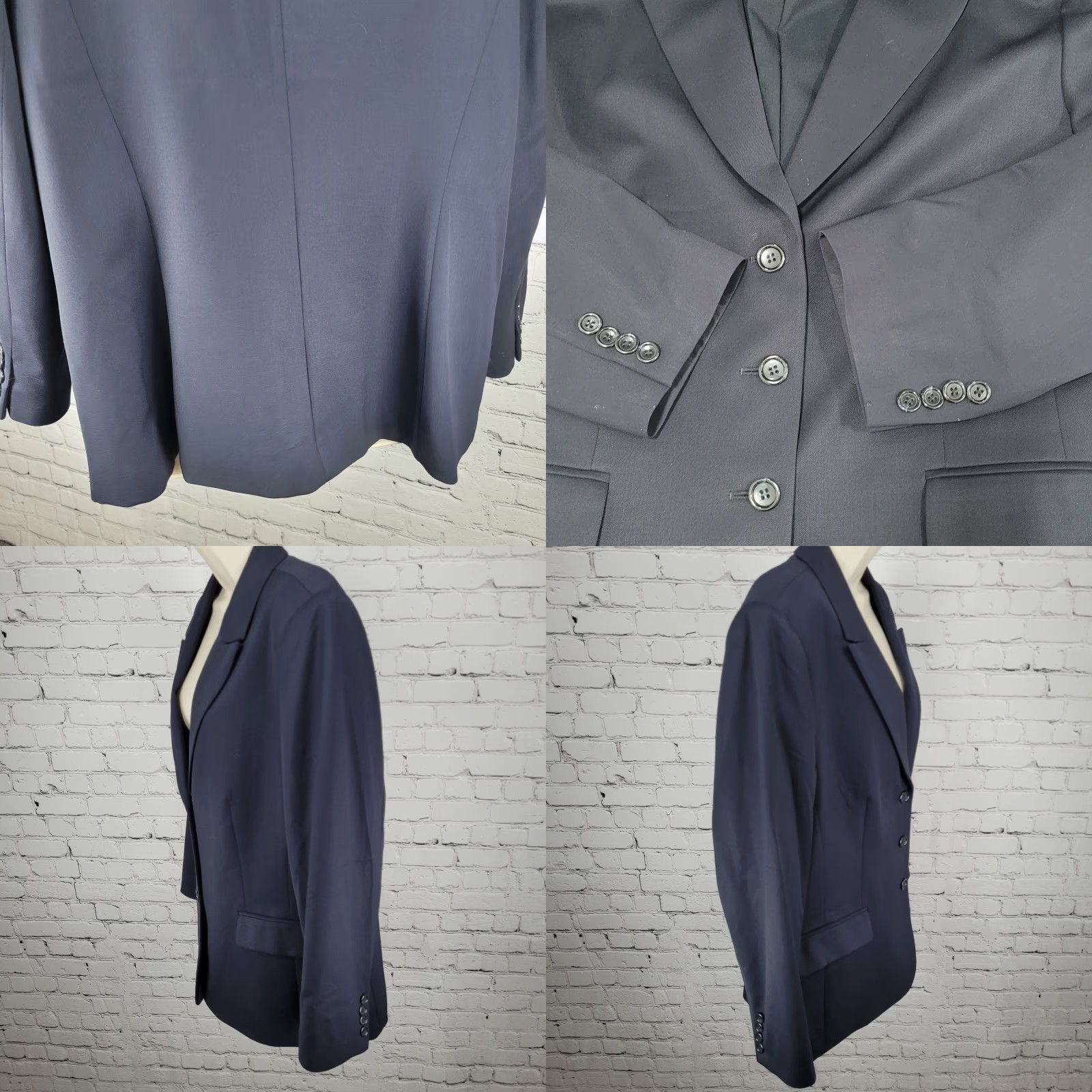 Talbots VINTAGE Talbots Blue Italian Wool Stretch 3 Button Peak Blazer USA Made Size 14 Jacket Women Size XL / US 12-14 / IT 48-50 - 9 Thumbnail