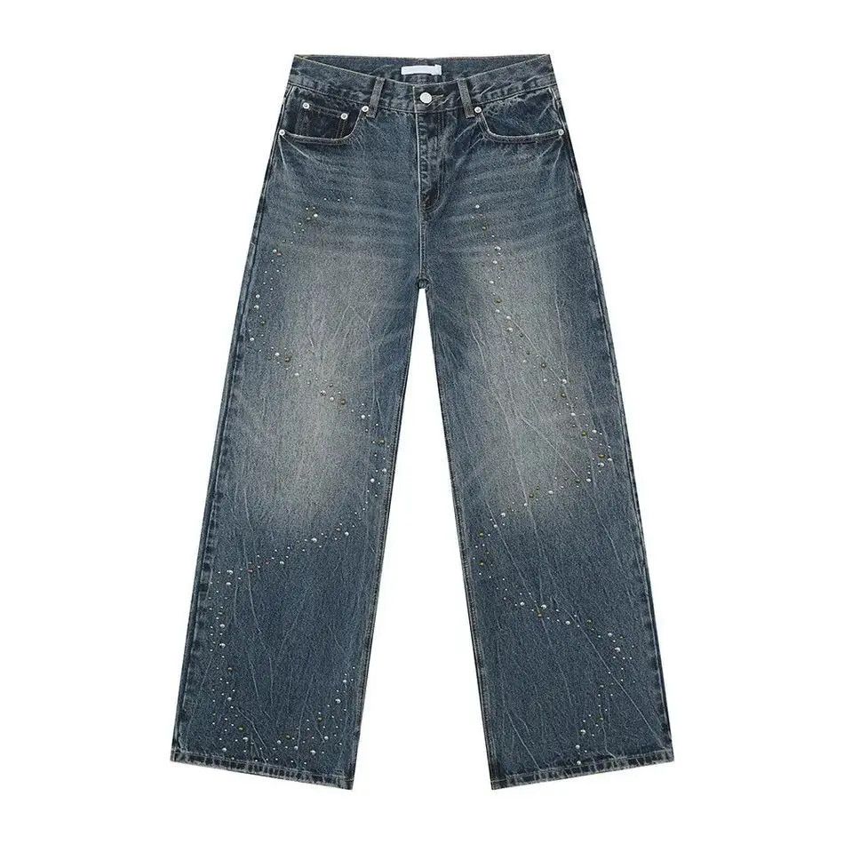Japanese Brand Retro loose fringed wide leg jeans Size US 32 / EU 48 - 5 Thumbnail