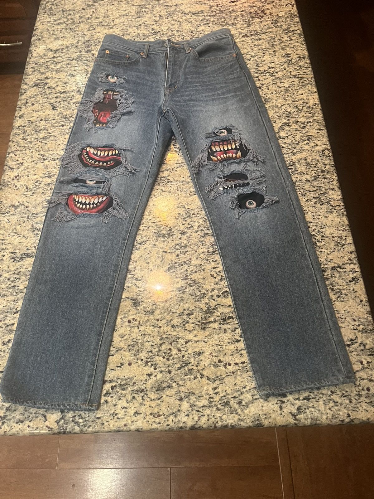 Doublet Doublet Recycled Denim Monster Repair Pants. | Grailed