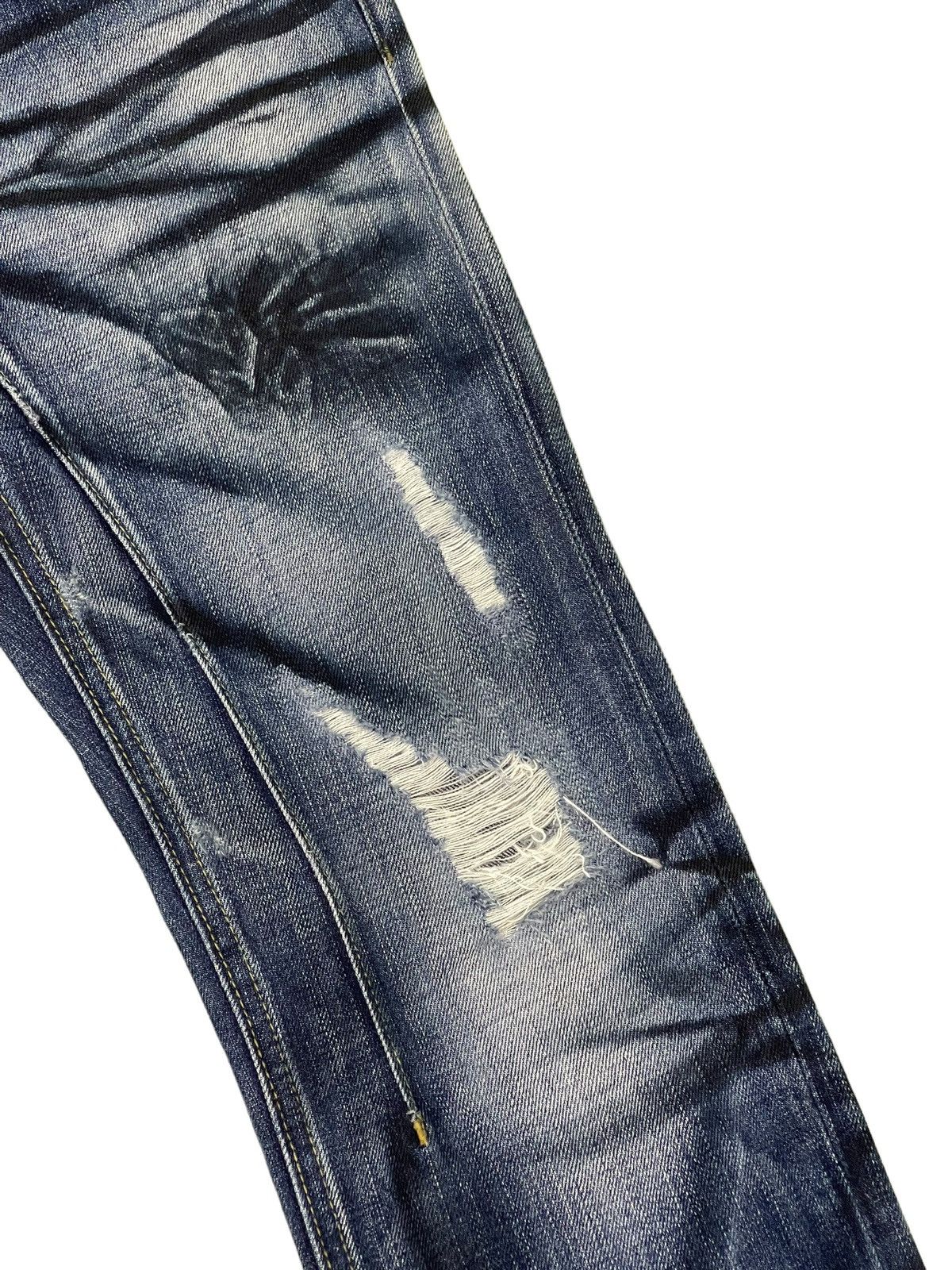 Japanese Brand Slim Jeans Jackrose Luv Maison Faded Distress Low Rise 8🟦6 Size US 29 - 7 Thumbnail