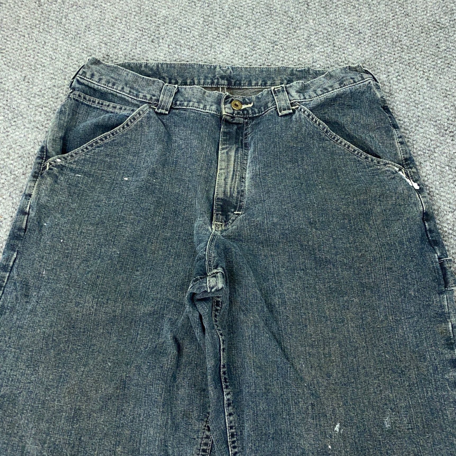 Lee VINTAGE Lee Jeans 36x30 Distressed Blue Straight Fit Mens 90s Grunge Size US 38 / EU 54 - 2 Thumbnail