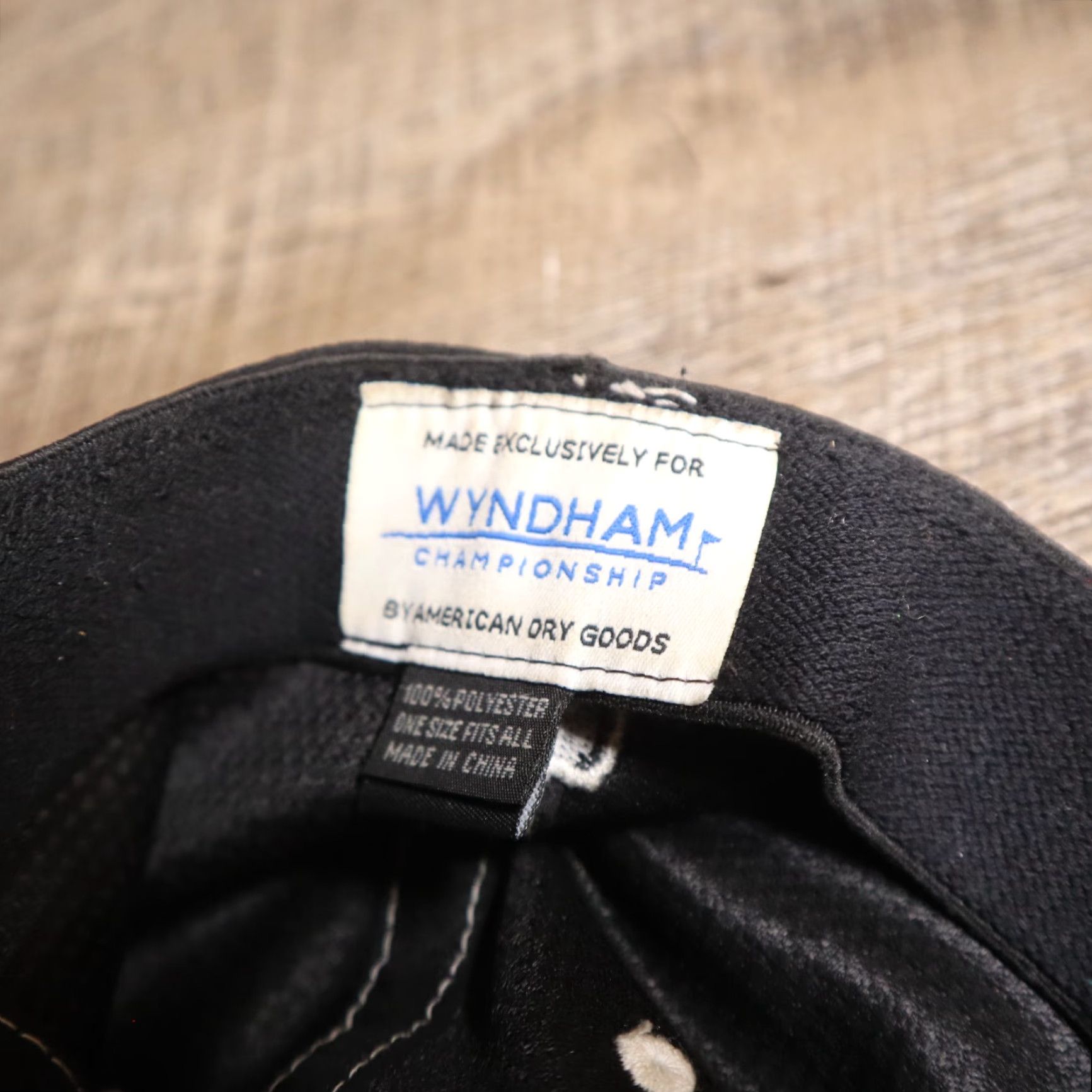 Good American VINTAGE Wyndham Championship Hat Baseball Cap Unisex Adjustable Cotton Black Golf College 2020s Size ONE SIZE - 7 Thumbnail