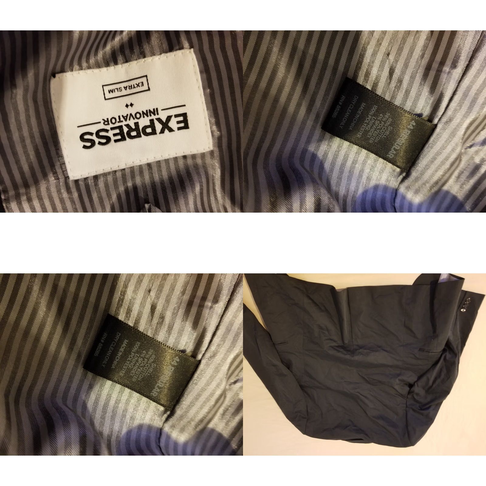 Express Express Sports Blazer 44R Extra Slim Black Cotton Mens Size 44R - 8 Thumbnail