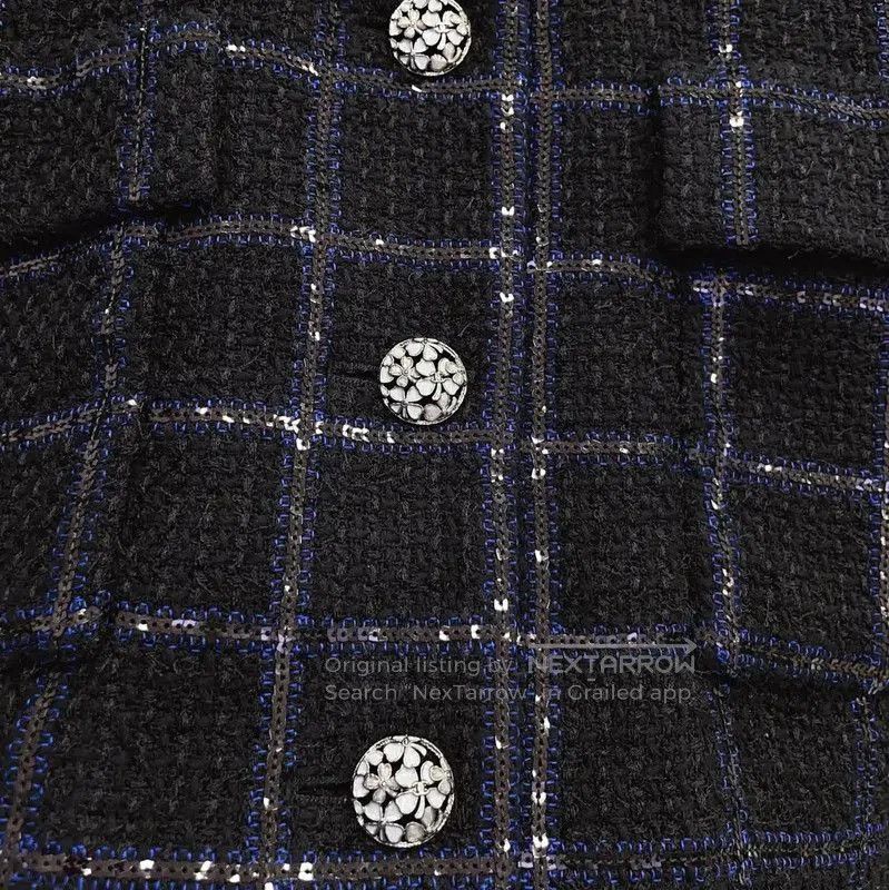 Chanel Chanel Dark Blue Cotton Blend Women's Jacket . Size M / US 6-8 / IT 42-44 - 2 Thumbnail