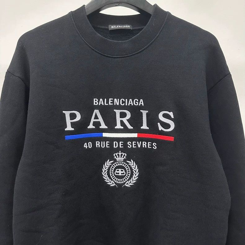 Balenciaga Balenciaga FW19 Crown wheat-ear embroidered logo crewneck p Size US XS / EU 42 / 0 - 3 Thumbnail