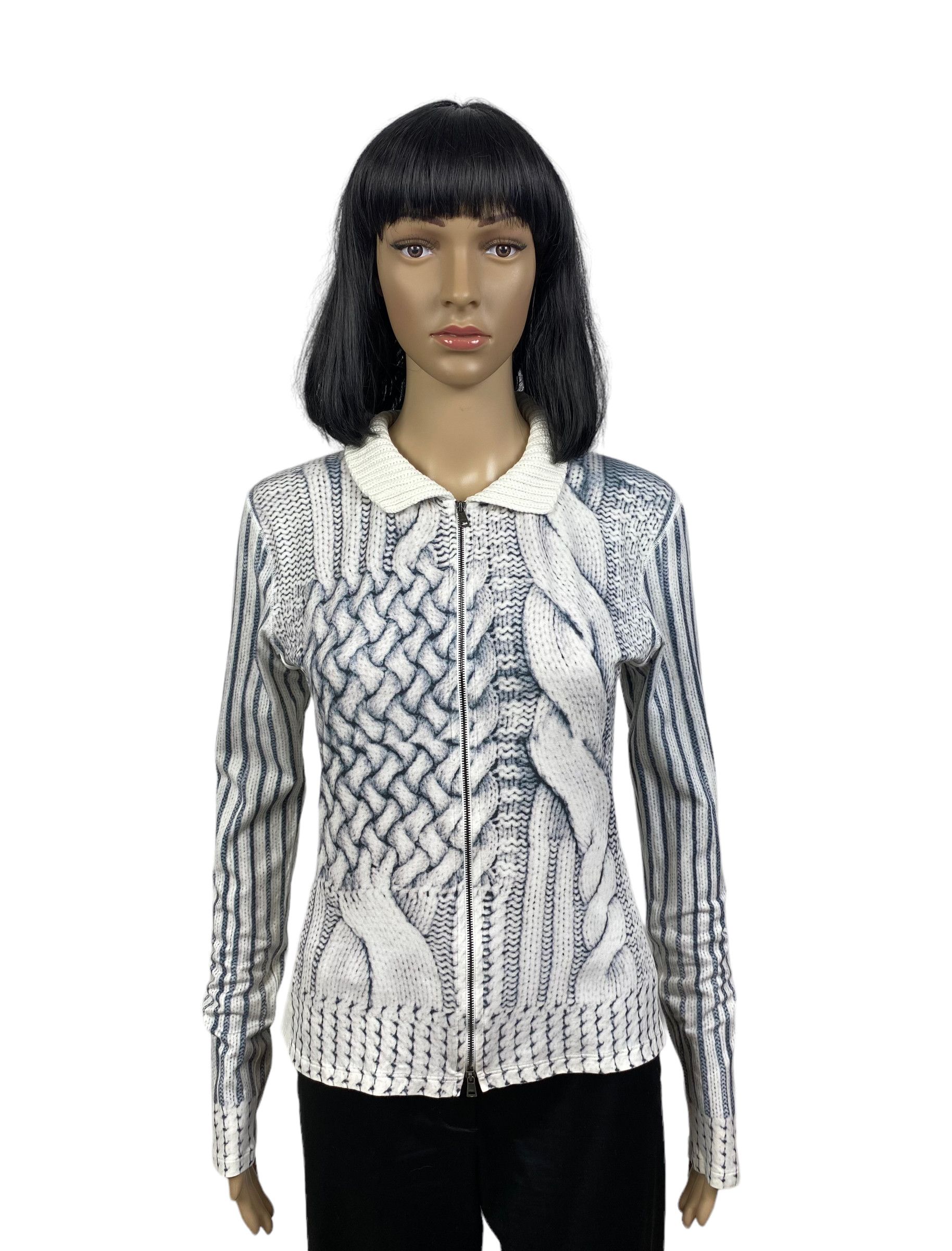 Other marc cain printed collared knit zip sweater size 3 Size L / US 10 / IT 46 - 1 Thumbnail
