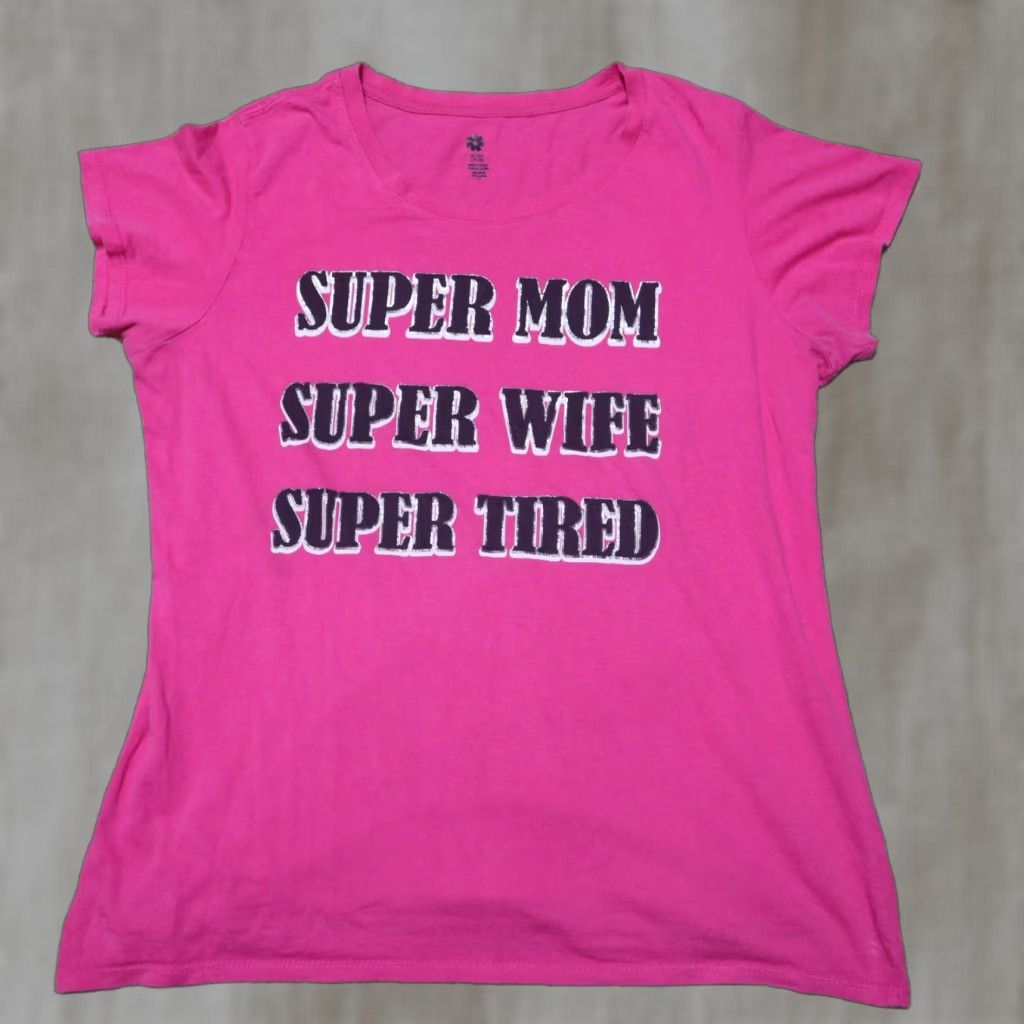 Pinko Nike Shirt Women XL Pink Funny Mom T-Shirt Short Sleeve Crew Neck Cotton Casual 90s style Size XL / US 12-14 / IT 48-50 - 1 Thumbnail