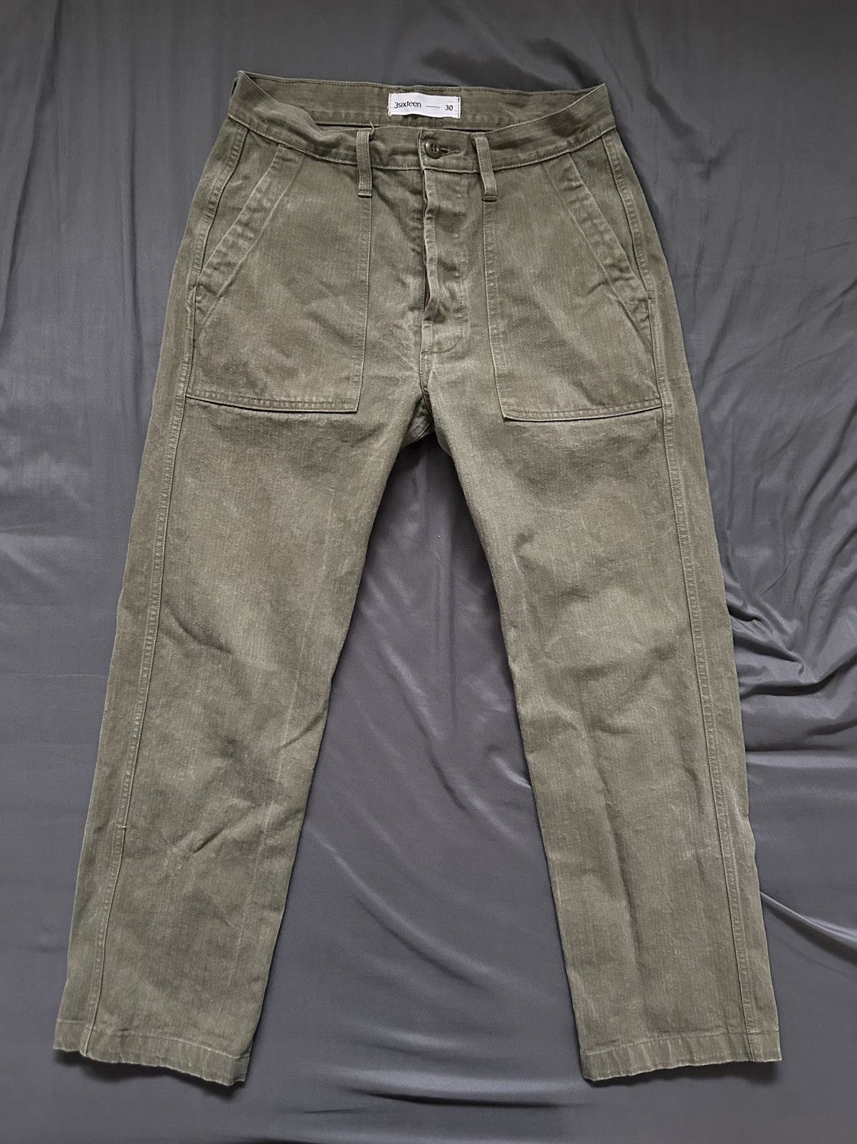 3sixteen Fatigue Pant Washed Olive HBT Size US 30 / EU 46 - 1 Thumbnail