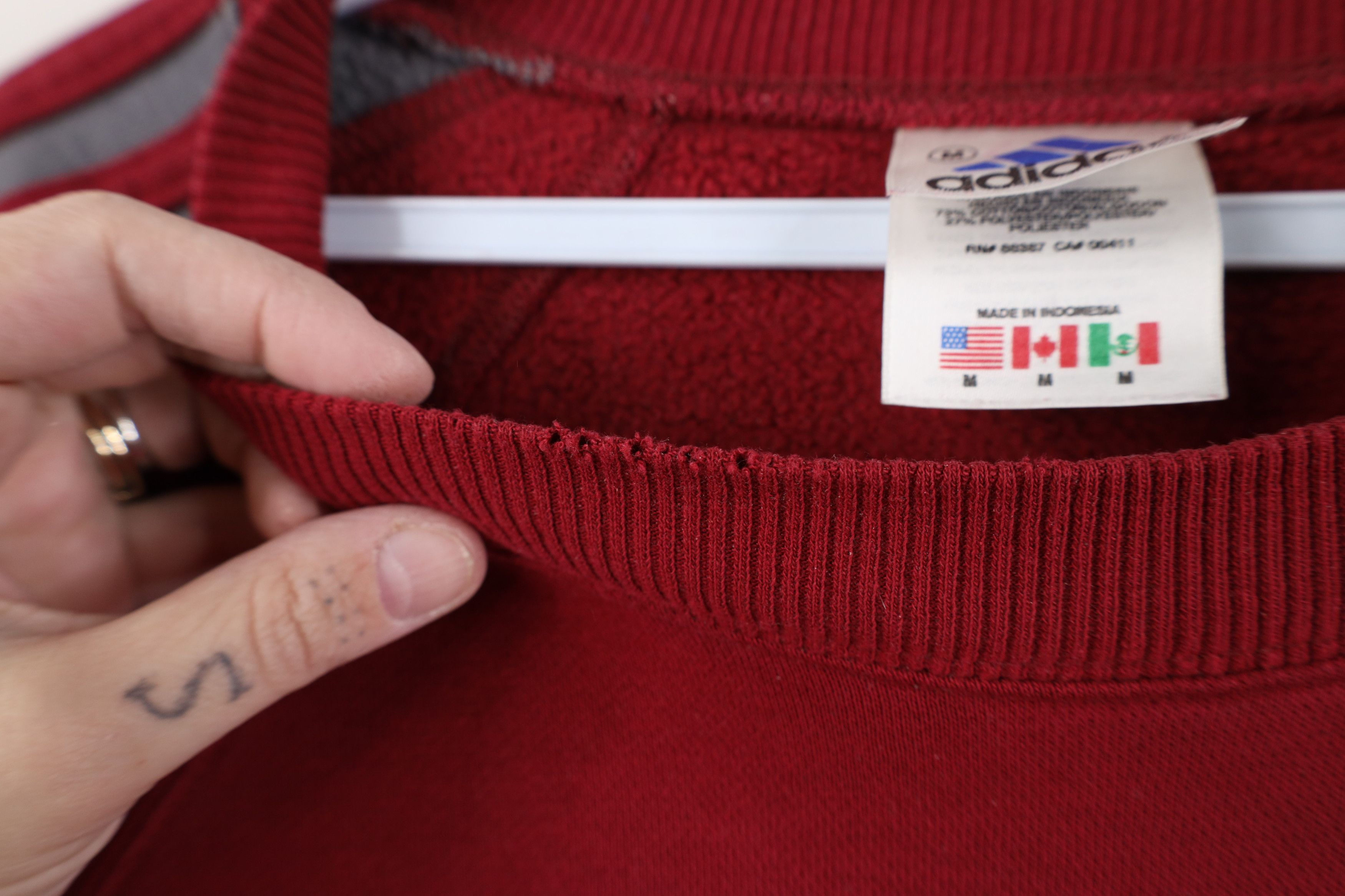 Adidas Vintage 90s Y2K Adidas Spell Out Crewneck Sweatshirt Red Size US M / EU 48-50 / 2 - 10 Thumbnail