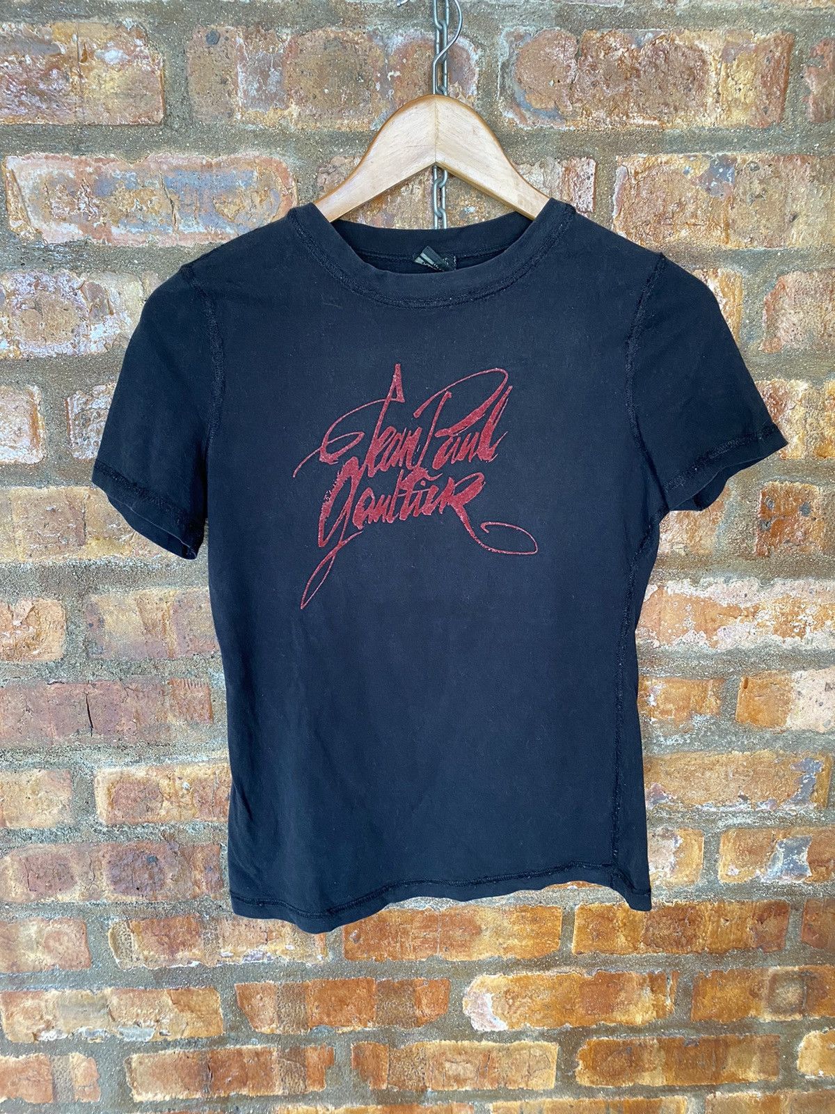Jean Paul Gaultier 1990s JPG velvet logo tee Size S / US 4 / IT 40 - 2 Thumbnail