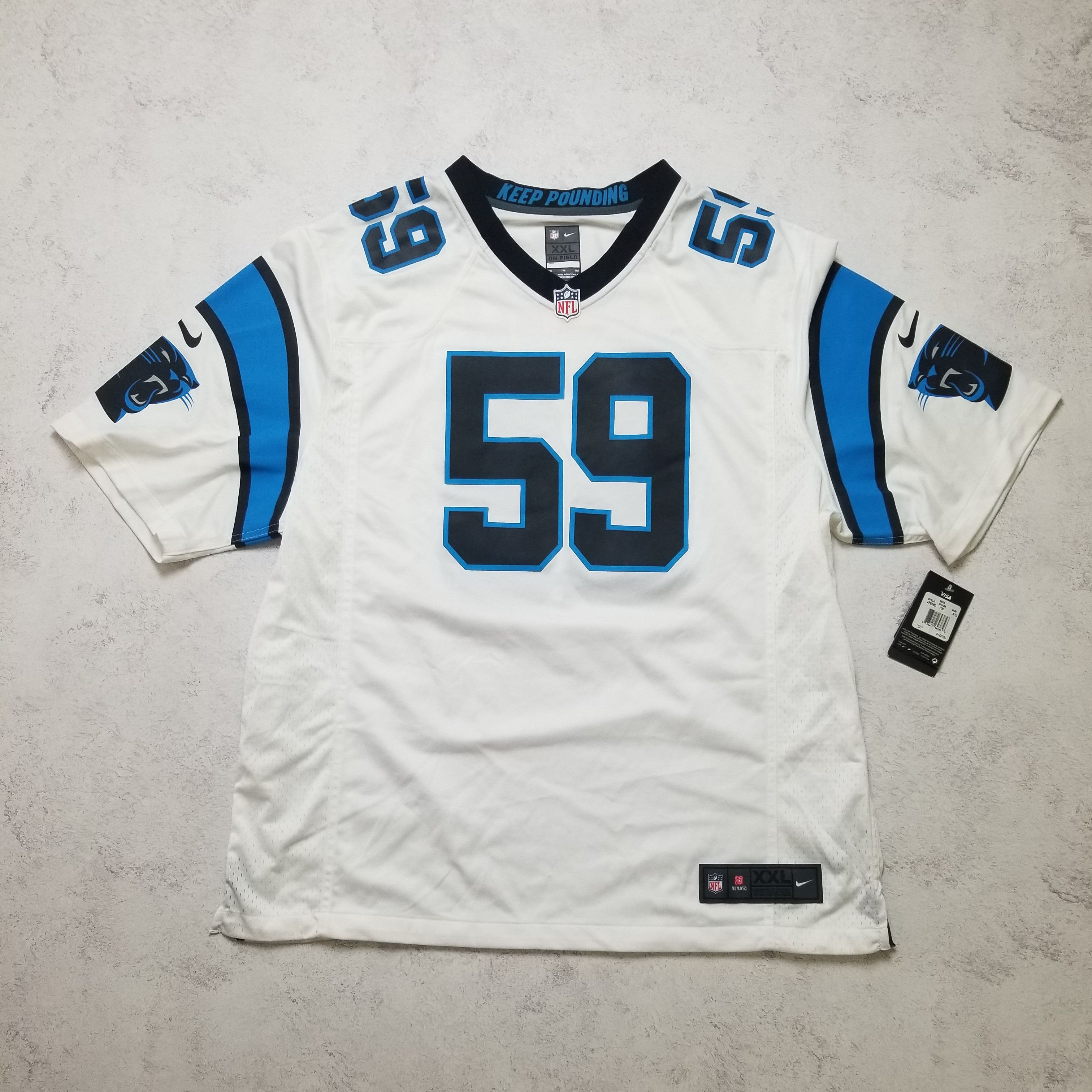 Nike Luke Keuchly #59 Carolina Panthers Nike OnField NFL Jersey Size US XXL / EU 58 / 5 - 2 Thumbnail