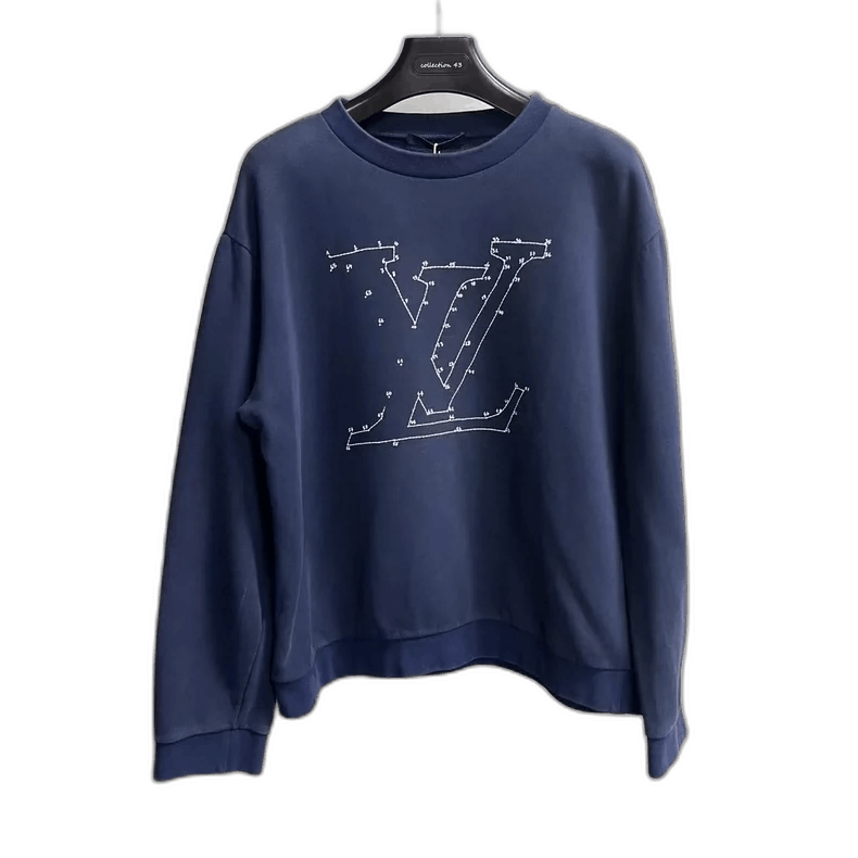 Louis Vuitton Louis Vuitton Navy Logo Embroidered Sweatshirt-yf Size US XXL / EU 58 / 5 - 1 Thumbnail