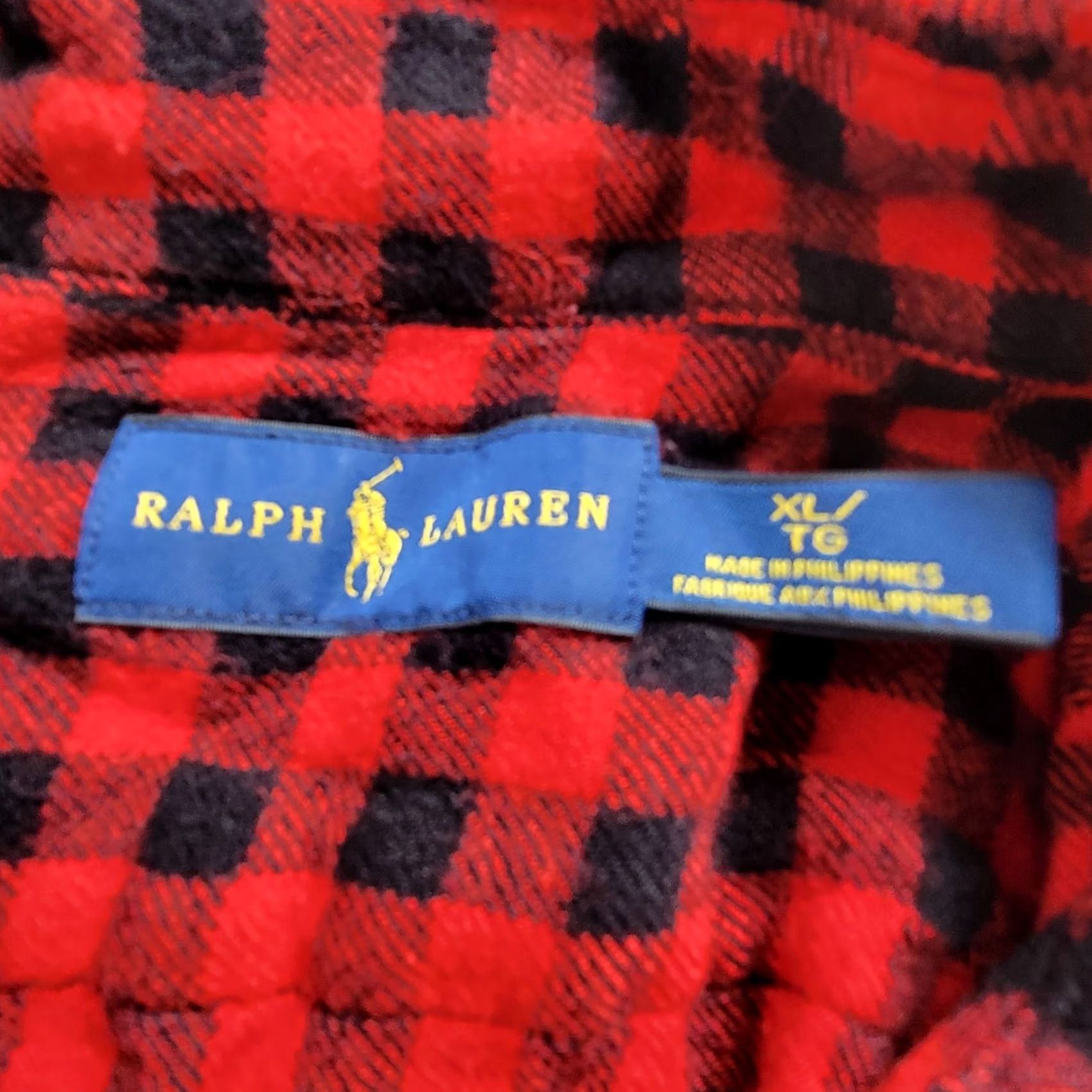 Ralph Lauren Ralph Lauren Shirt Mens XL Red/Black Buffalo Check Flannel Western Casual Pony Button-Down Long Sleeve Shirt Size US XL / EU 56 / 4 - 3 Thumbnail