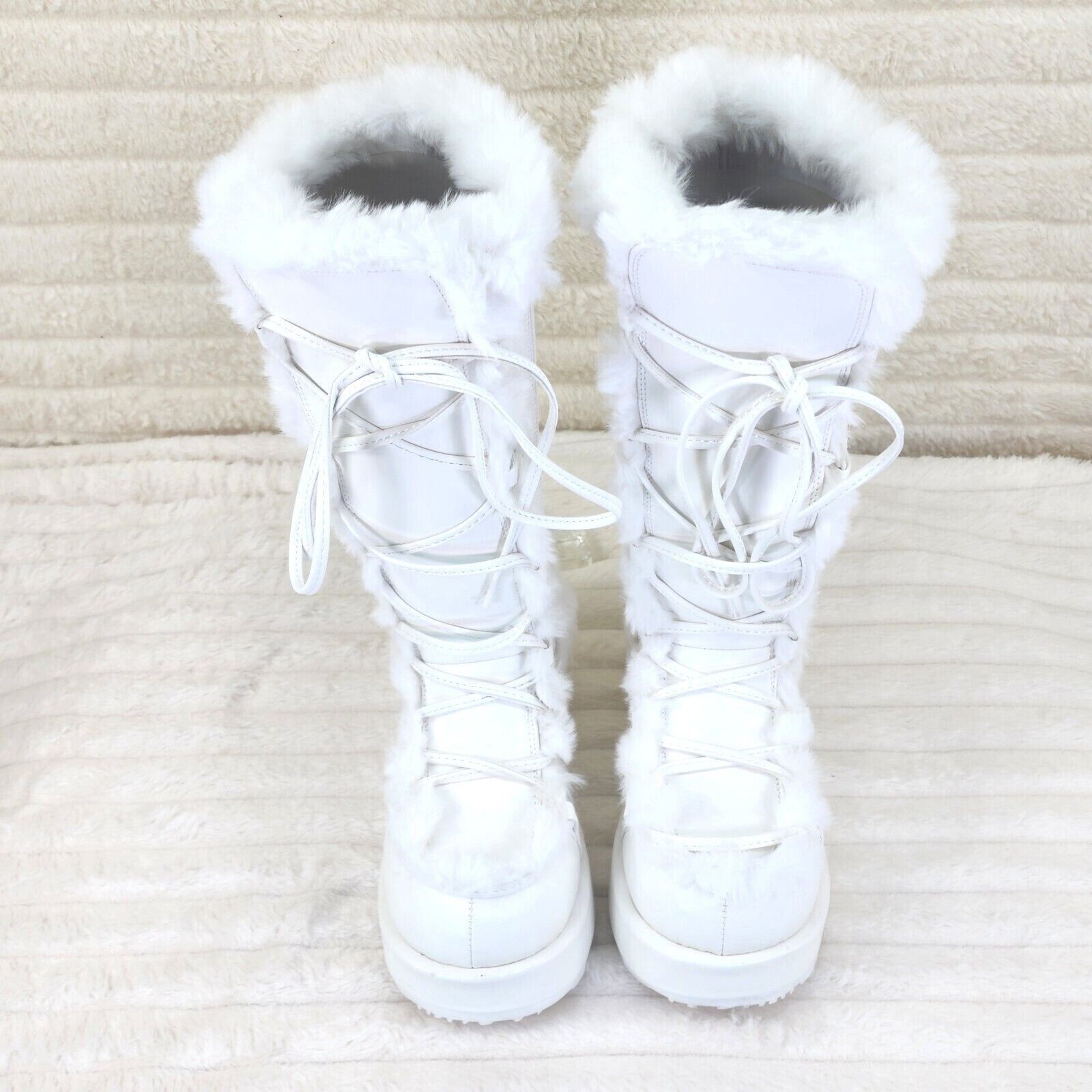 Demonia Cult DEMONIA Cubby 311 Stomper White Mammoth Platform Goth Punk K Size US 10 / IT 40 - 5 Thumbnail