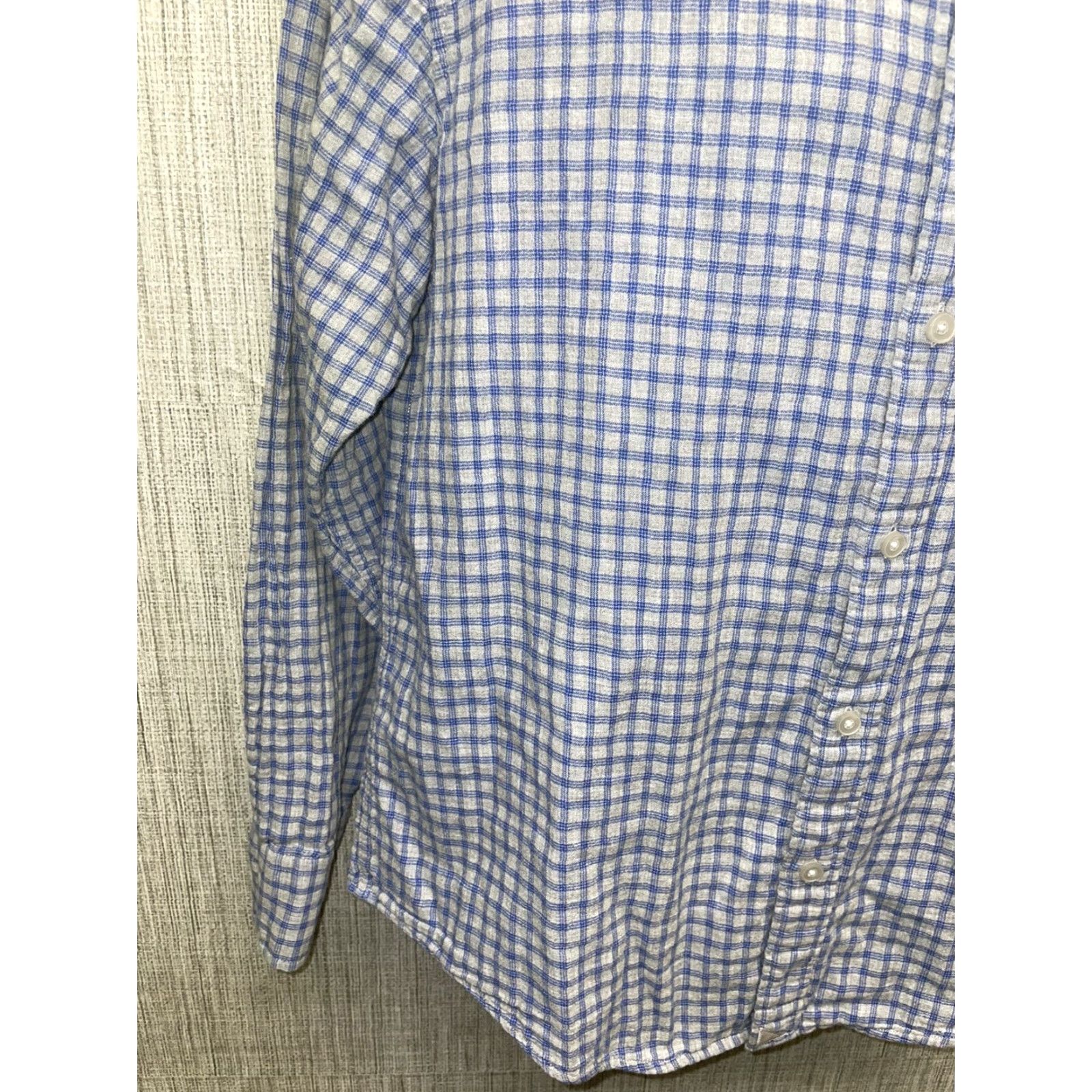 UNTUCKit UNTUCKit Blue Plaid Button-Up Shirt 100% Cotton Long Sleeve Regular Mens L Size US L / EU 52-54 / 3 - 3 Thumbnail