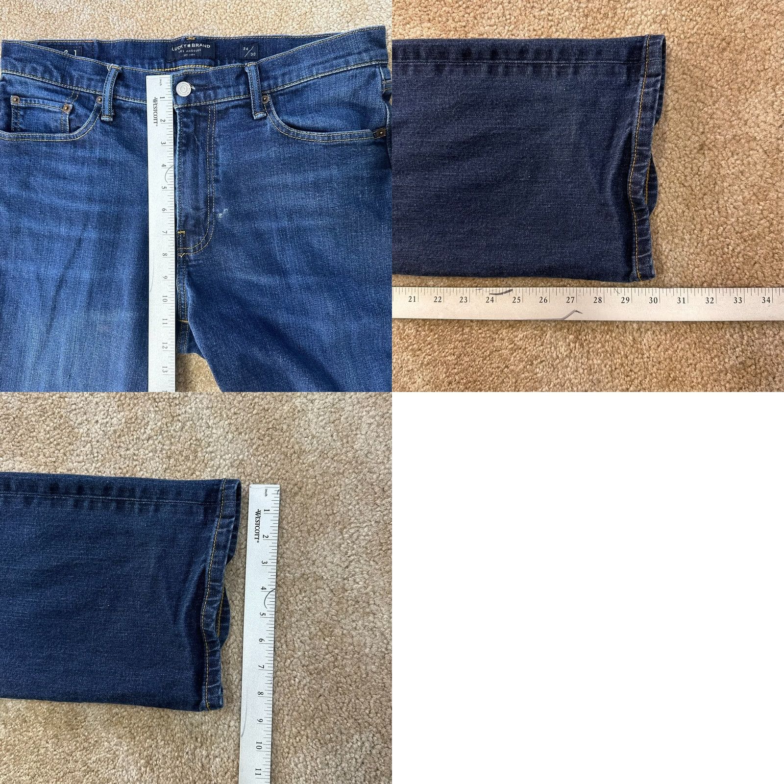 Lucky Brand Lucky Brand 181 Jeans Men’s 34x30 Blue Denim Relaxed Straight 5-Pocket Comfort Waist 34 Regular XS? No—34x30 Size US 34 / EU 50 - 9 Thumbnail