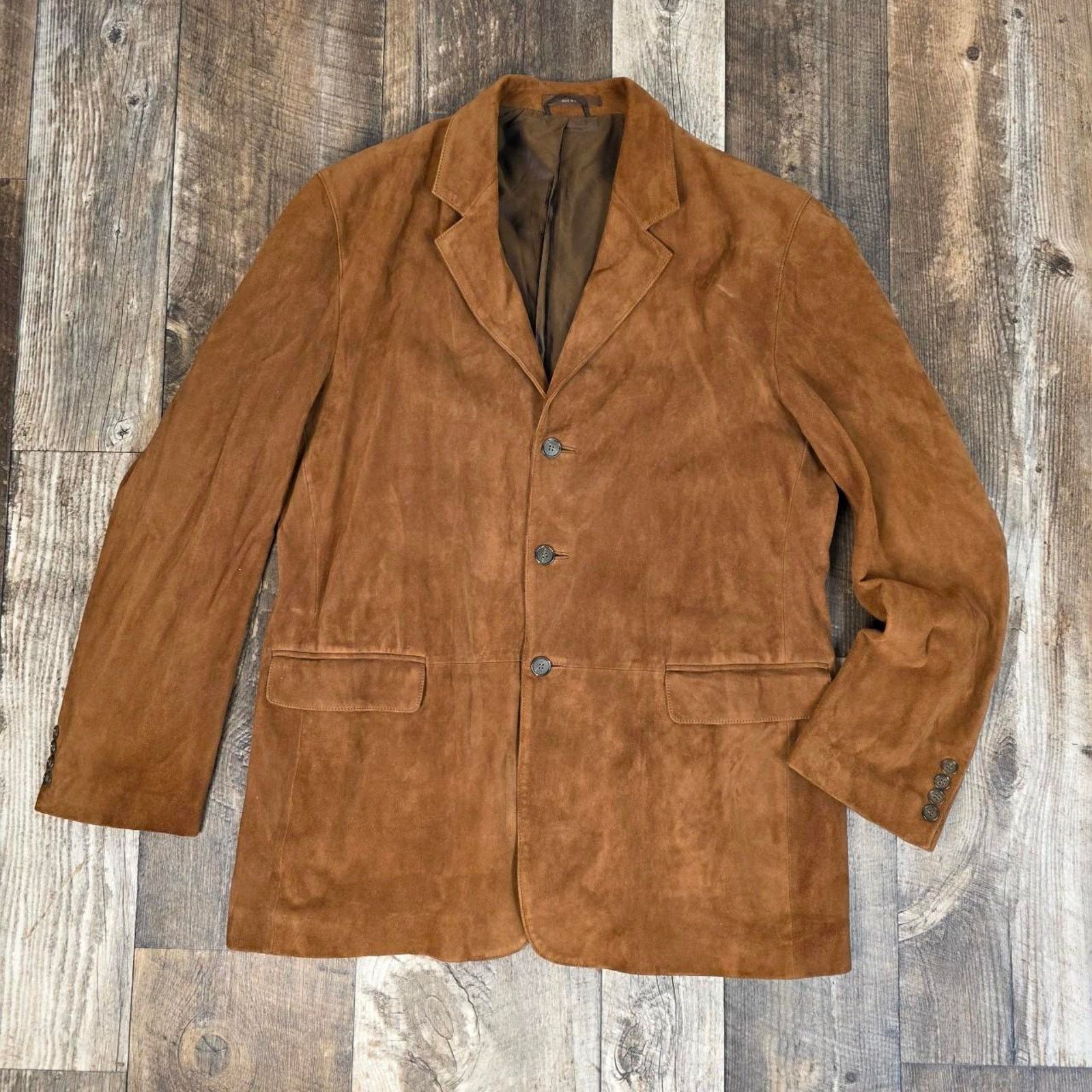 Tasso Elba × Vintage Suede Vintage Leather Blazer Men’s 50 Size 50R - 1 Thumbnail