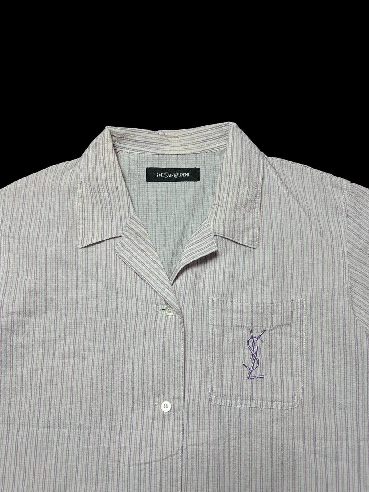 Yves Saint Laurent Vintage YveSaintlaurent Open Collar Pocket Shirt Size US M / EU 48-50 / 2 - 2 Thumbnail