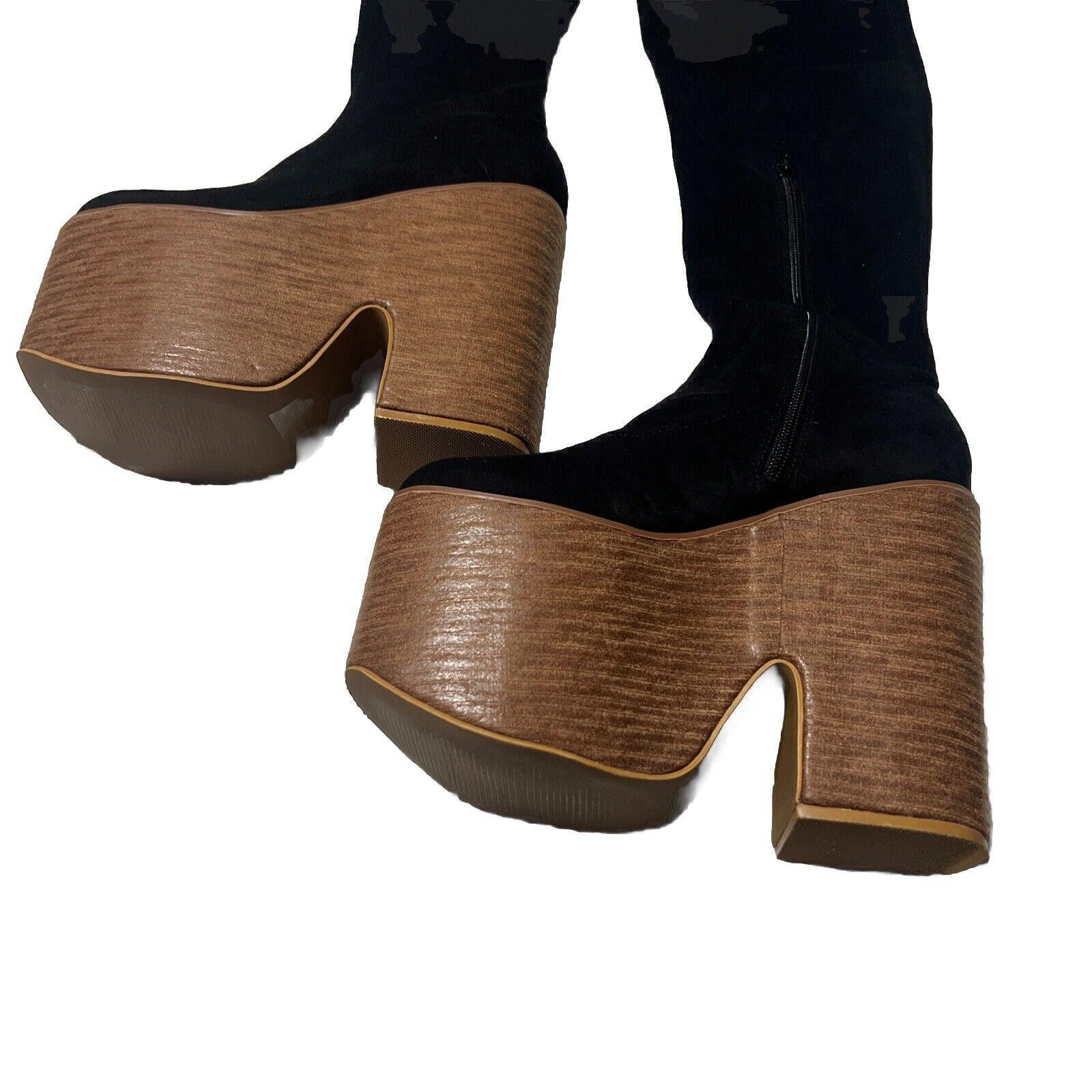 Other Sz 6 Galendo Platform Sock Boots Dolls Kill Thigh High Black Size US 6 / IT 36 - 2 Thumbnail