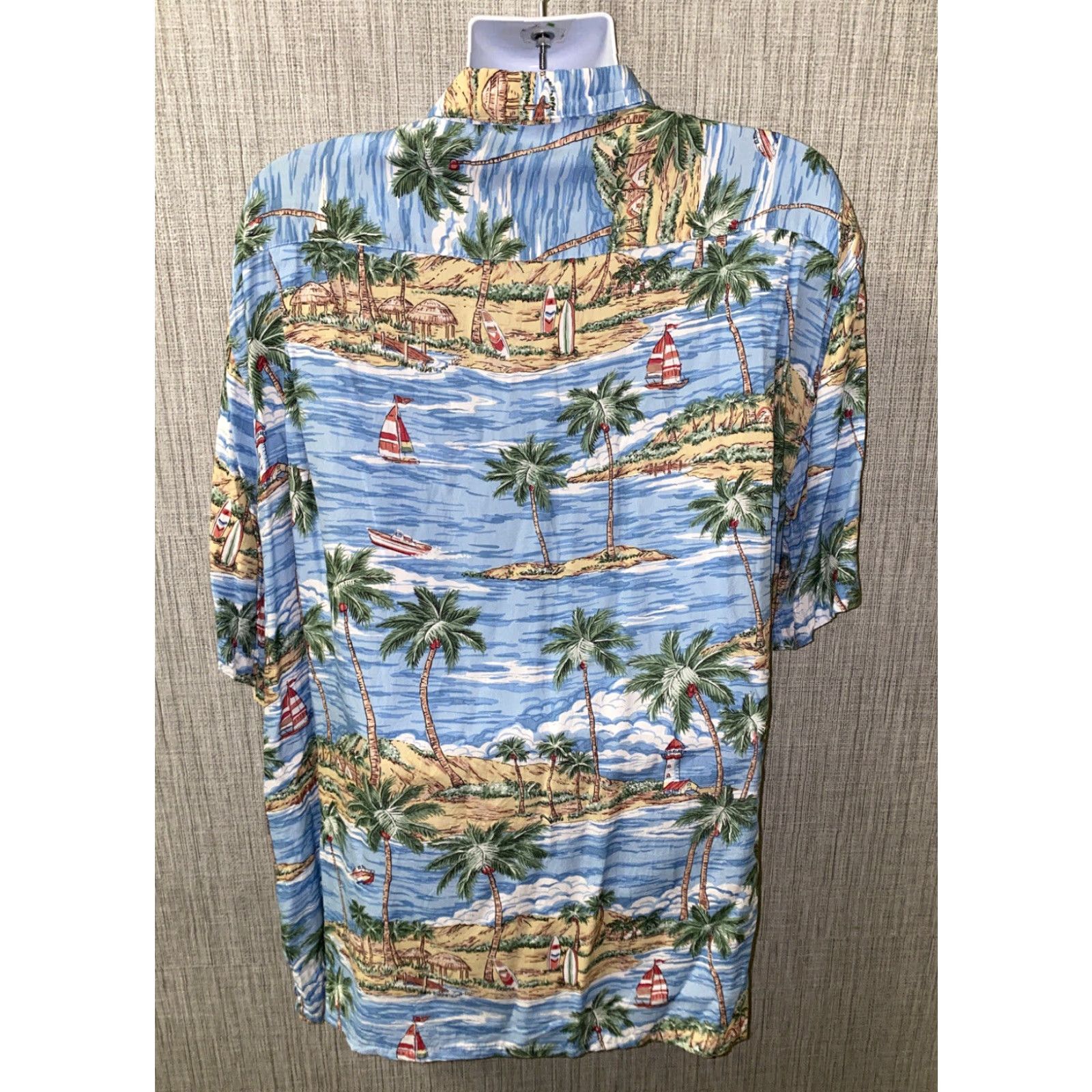 Pronto Uomo Pronto Uomo Men's Hawaiian Shirt 2XL Aloha Beach Tree Print Casual Short Sleeve Rayon Multicolor Size US XXL / EU 58 / 5 - 6 Thumbnail