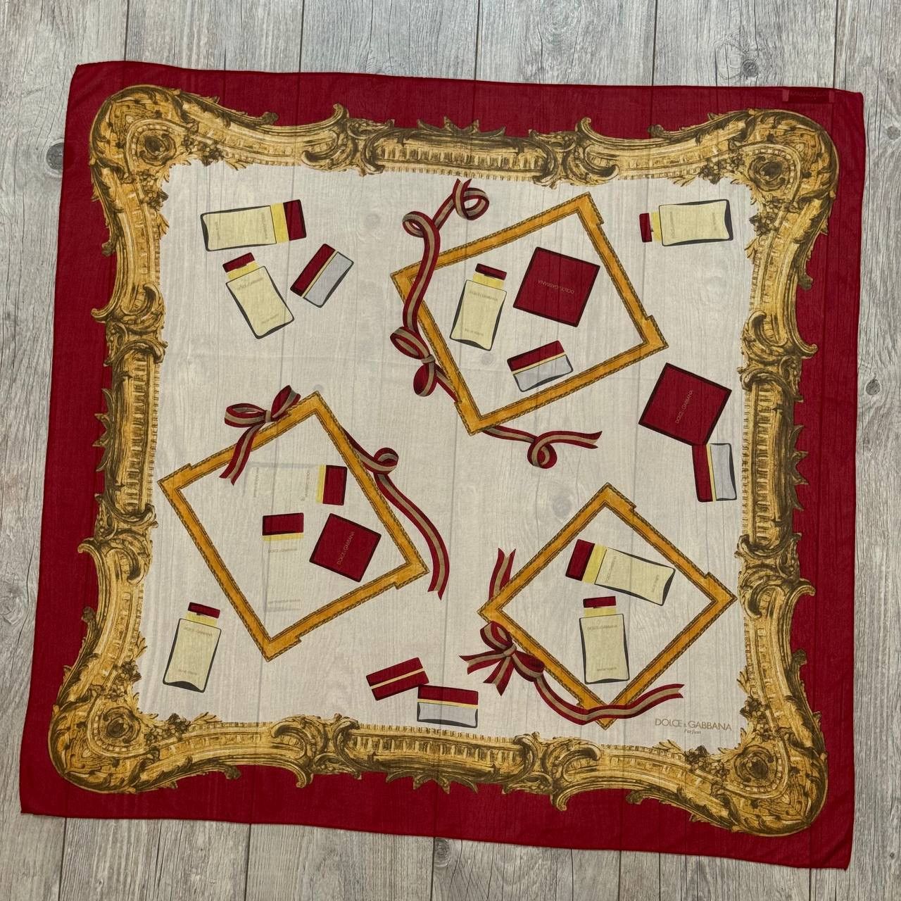 Dolce & Gabbana Vintage Dolce & Gabbana Parfums Silk Scarf Size ONE SIZE - 1 Thumbnail