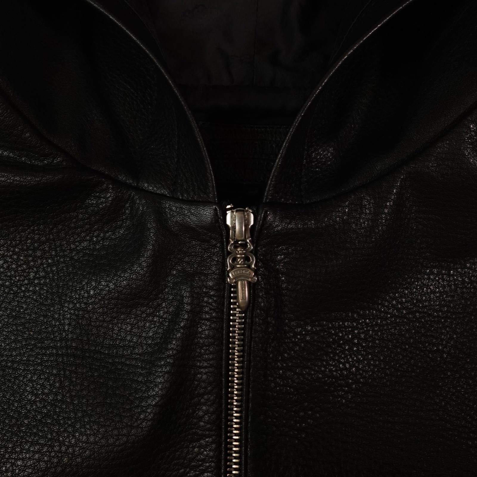 Chrome Hearts Chrome Hearts Leather Zip Up Hoodie in Black - XX-Large Size US XXL / EU 58 / 5 - 4 Thumbnail