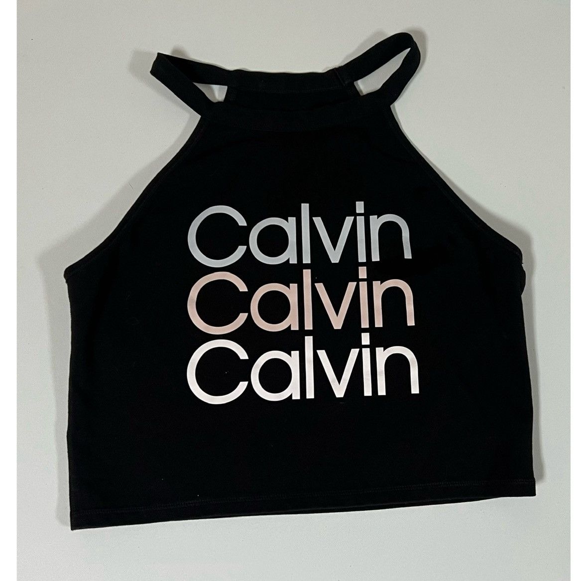 Calvin Klein Calvin Klein Graphic Halter Top Shirt Workout Tee Size S ✨ Size S / US 4 / IT 40 - 3 Thumbnail