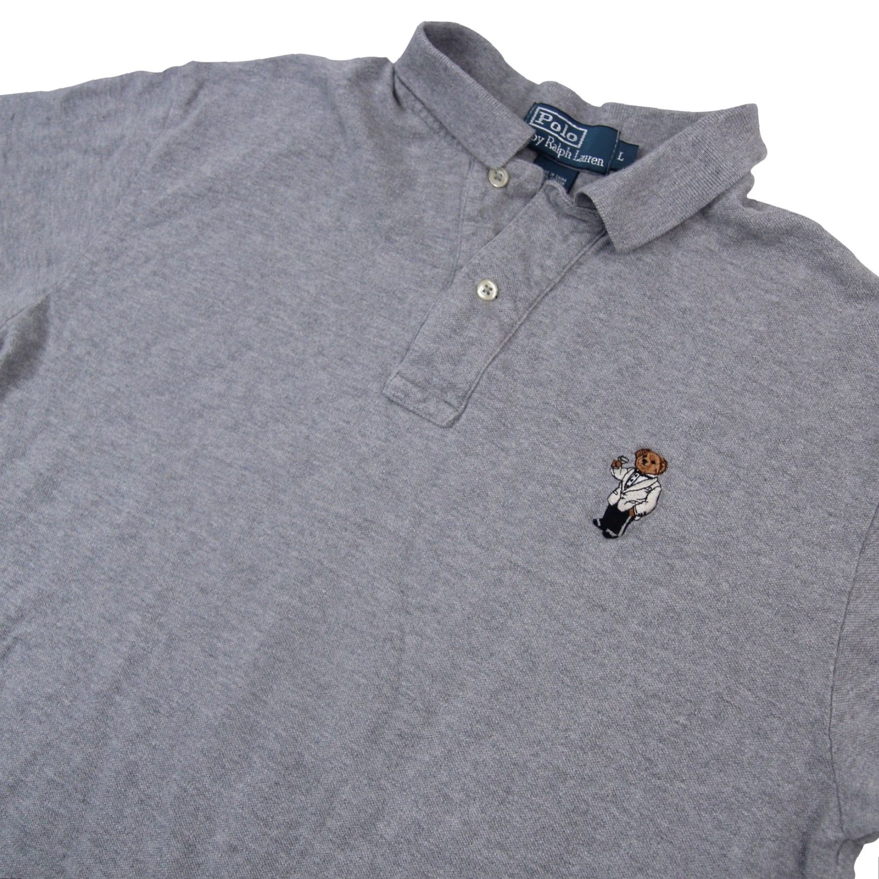 Polo Ralph Lauren VINTAGE Polo Ralph Lauren Martini Polo Bear Polo Shirt Mens L Gray Polo Bear Martini Polo Shirt Size US L / EU 52-54 / 3 - 2 Thumbnail