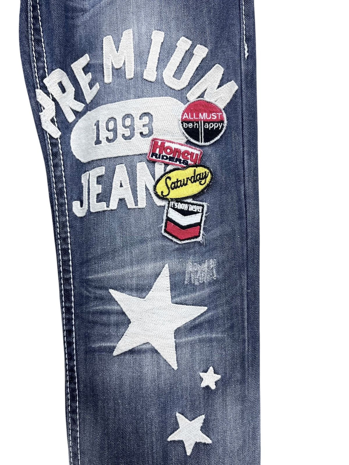Japan Blue 💥 RARE🌛BMB Embroidery Patches Big Print Daicock Style Surf Size 29" - 8 Thumbnail