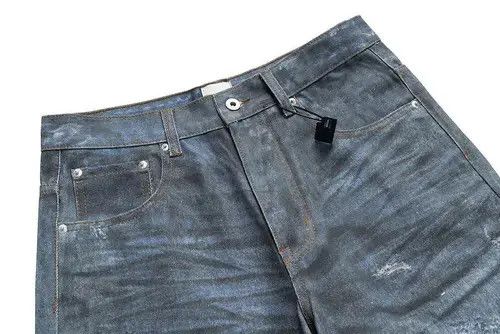 Jean Distressed Dirty Blue Ripped Jeans Size US 33 - 7 Thumbnail