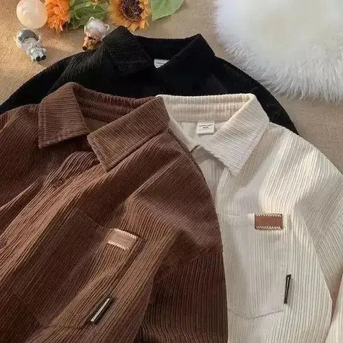 Individualized Shirts Corduroy Long Sleeve Polo Shirts for Men Size US M / EU 48-50 / 2 - 3 Thumbnail