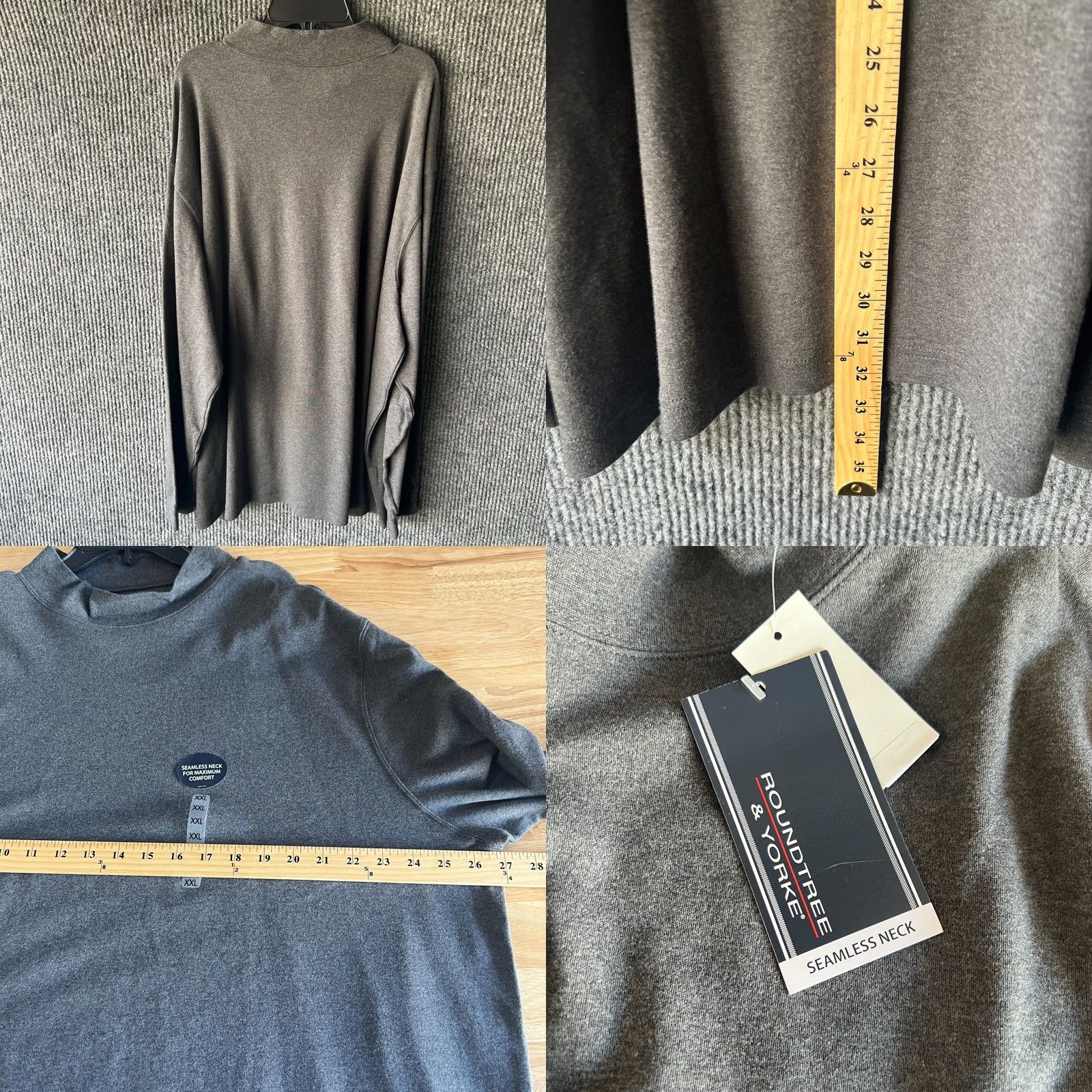 Roundtree & Yorke Roundtree & Yorke Sweater Mens 2XL Charcoal Mock Turtleneck Pullover Sweatshirt Size US XXL / EU 58 / 5 - 8 Thumbnail