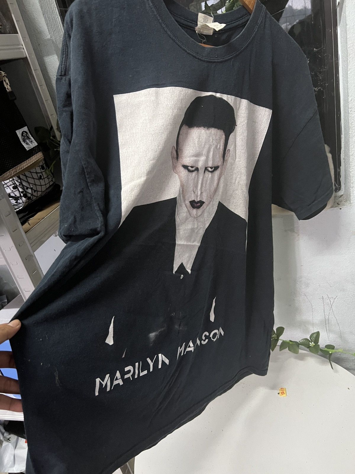 Band Tees Vintage Marlyn Manson Black Shirt Size US XL / EU 56 / 4 - 2 Thumbnail