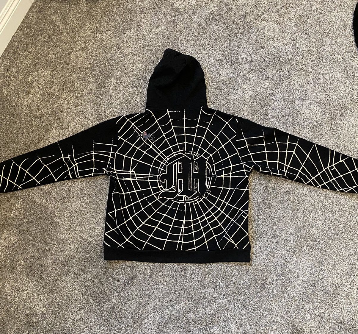 image of Menace Spider Web Hoodie in Black, Men's (Size Large)