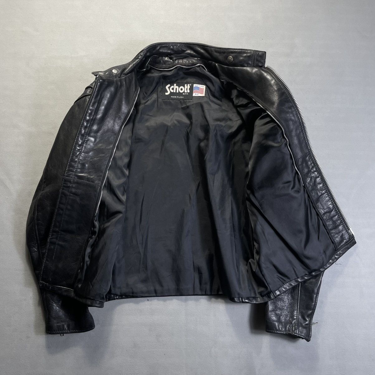 Schott Schott 141 Cowhide Leather Single Riders Jacket Blouson Size US XS / EU 42 / 0 - 9 Thumbnail