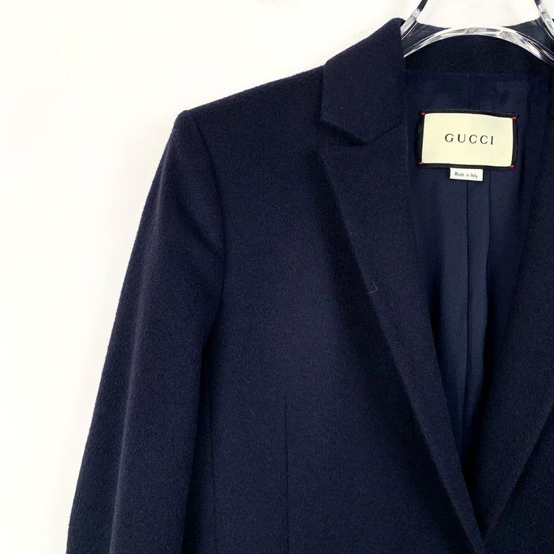 Gucci Gucci Size 36 Dark blue V-neck wool coat size 36 2502-Next Size US XS / EU 42 / 0 - 3 Thumbnail